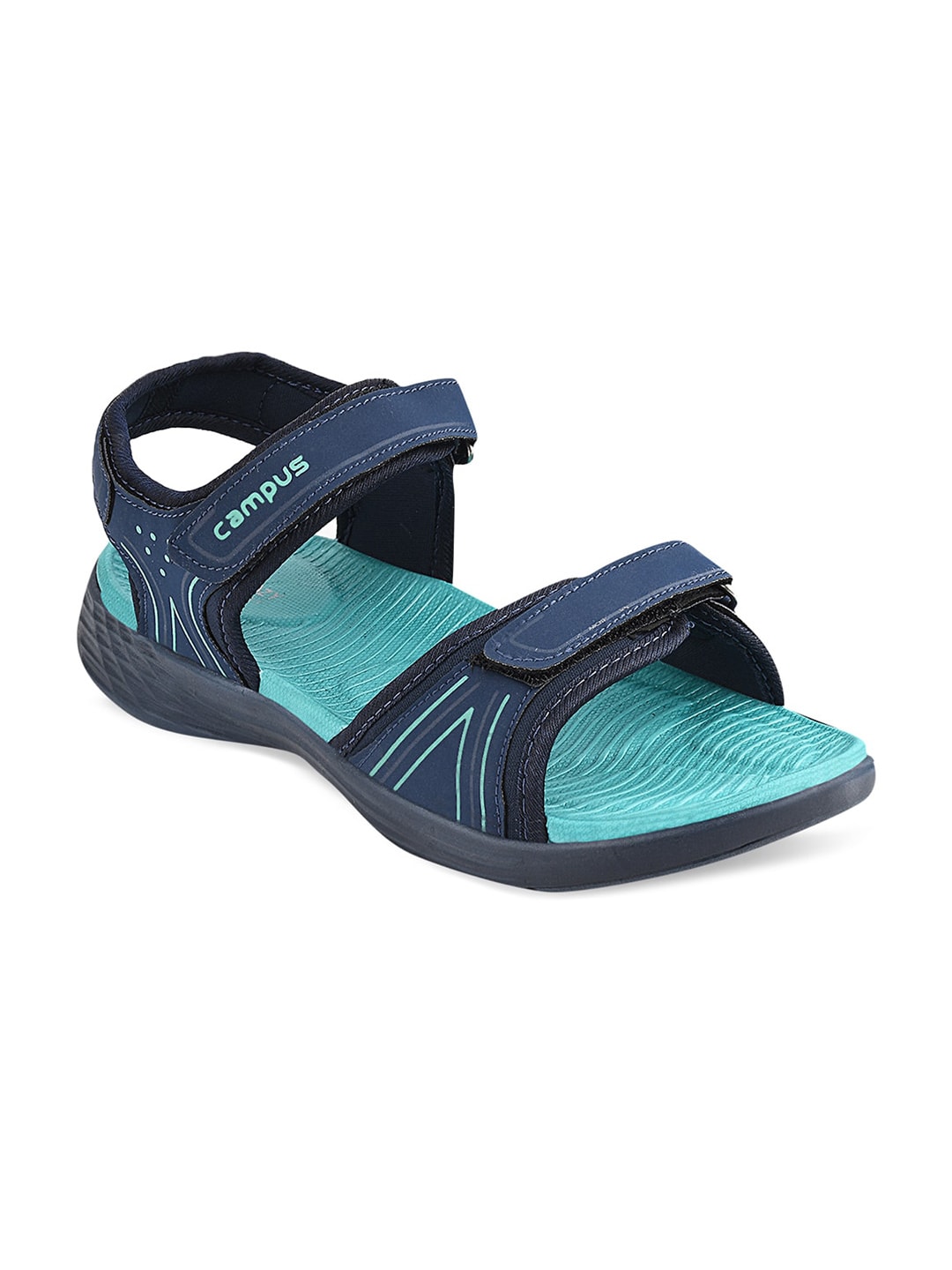 Campus Women Navy Blue Solid Sports Sandals Price in India