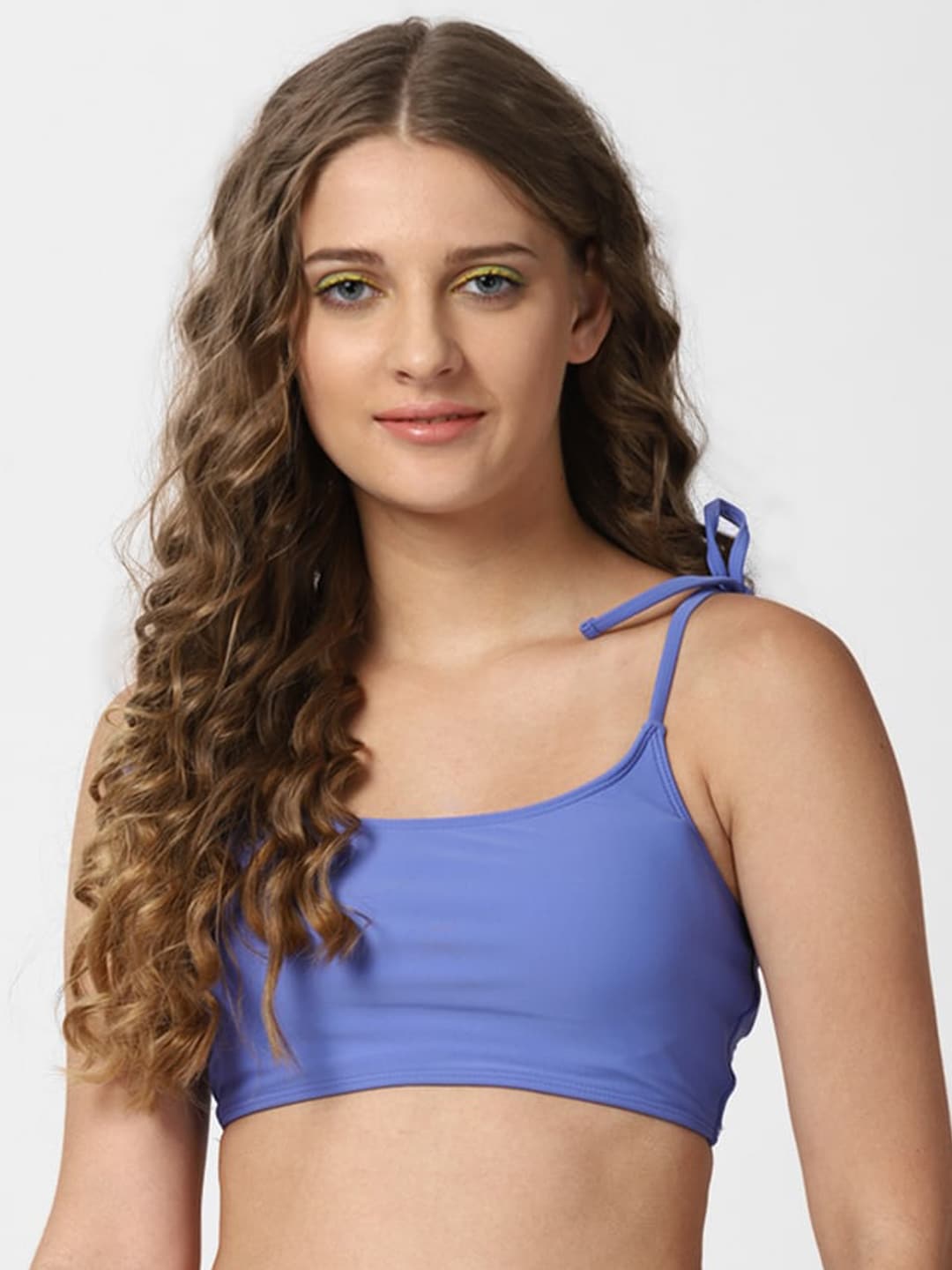Forever 21 Blue Solid Fitted Swimwear Price in India