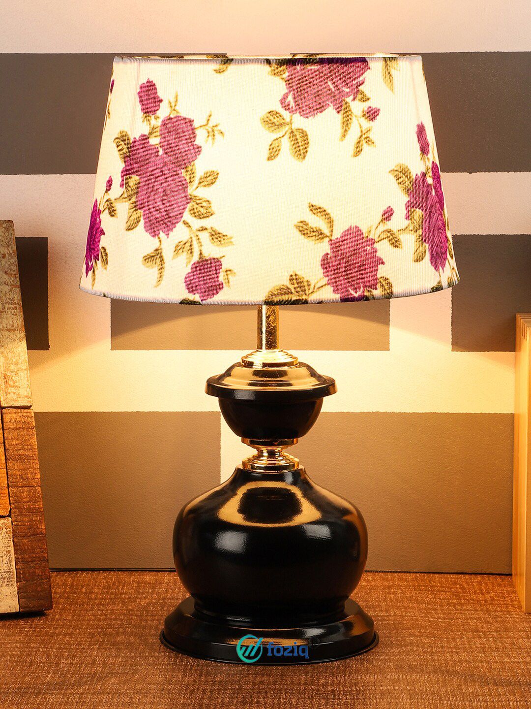 foziq Black Metal Contemporary Table Lamp Price in India