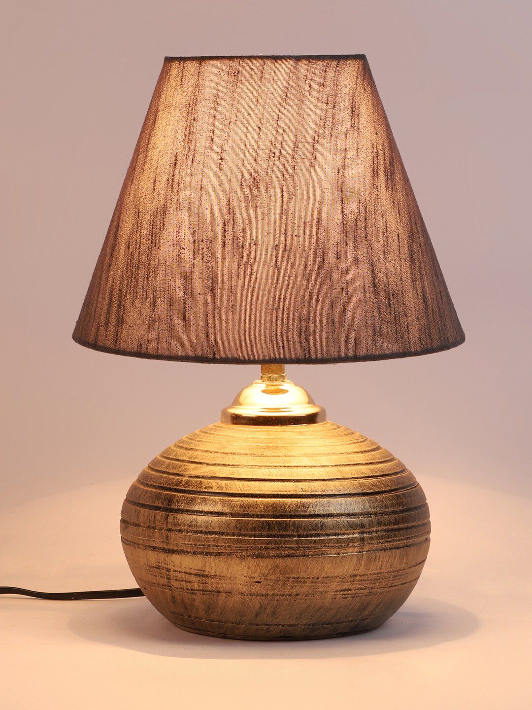 foziq  Gold-Toned Textured Table Lamps Price in India