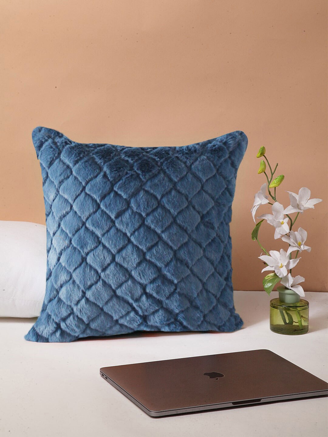 LUXEHOME INTERNATIONAL Set Of 2 Blue Solid Floor Cushions Price in India