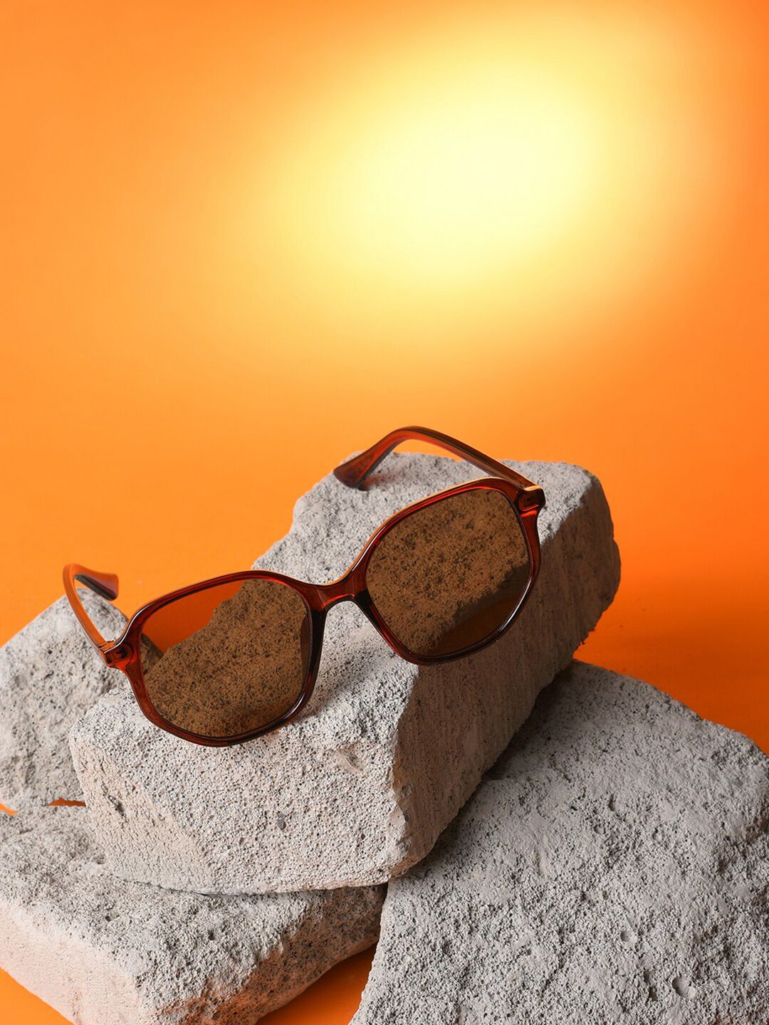 HAUTE SAUCE by Campus Sutra Women Brown Lens & Brown Wayfarer Sunglasses with UV Protected Lens