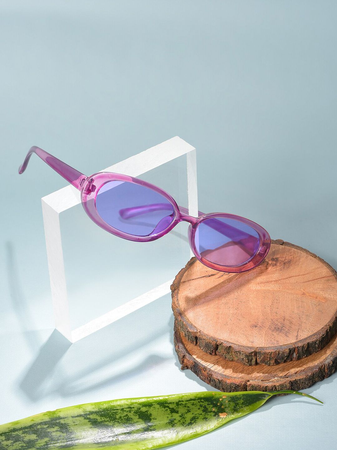 HAUTE SAUCE by Campus Sutra Women Purple Lens & Purple Oval Sunglasses with Polarised Lens