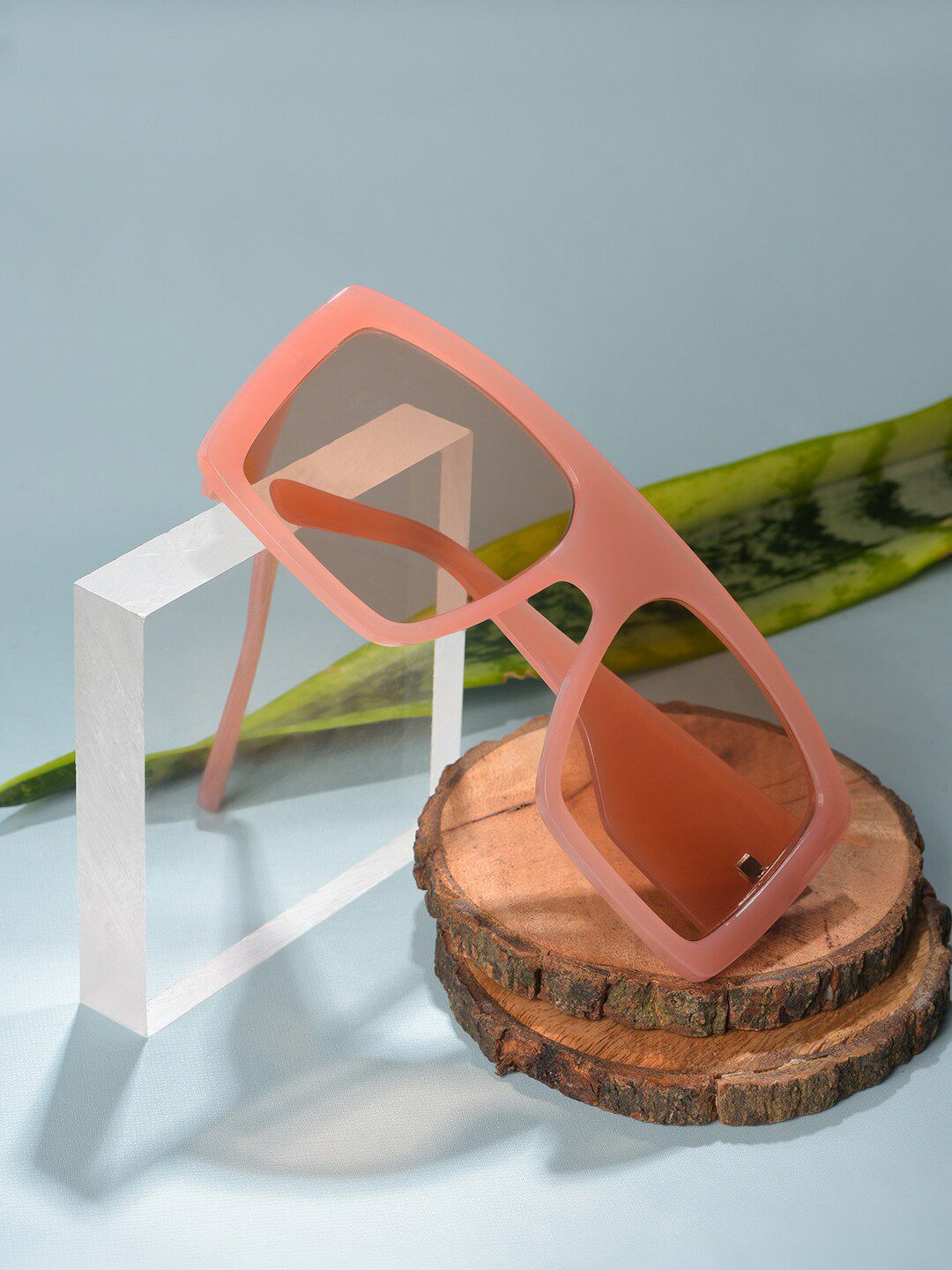 HAUTE SAUCE by Campus Sutra Women Orange Lens & Orange Oversized Sunglasses with Polarised Lens Price in India