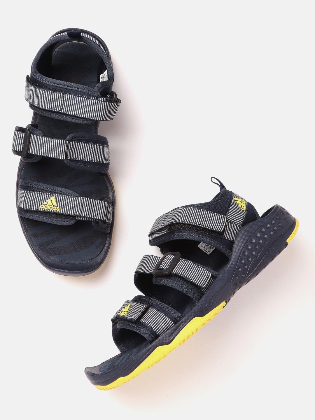 ADIDAS Men Navy Blue Striped Hopkar Sports Sandals