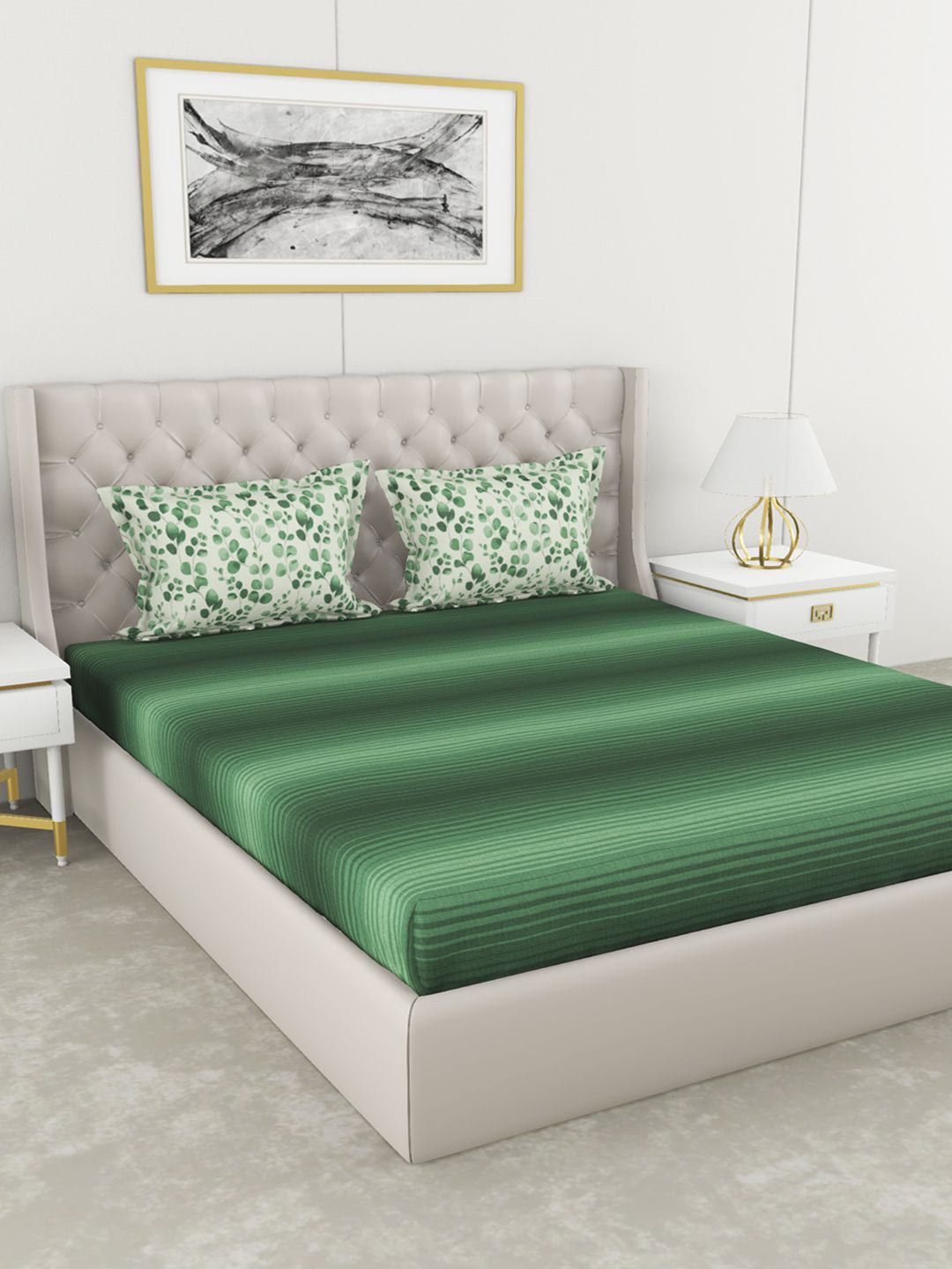 BIANCA Unisex Green Bedsheets Price in India