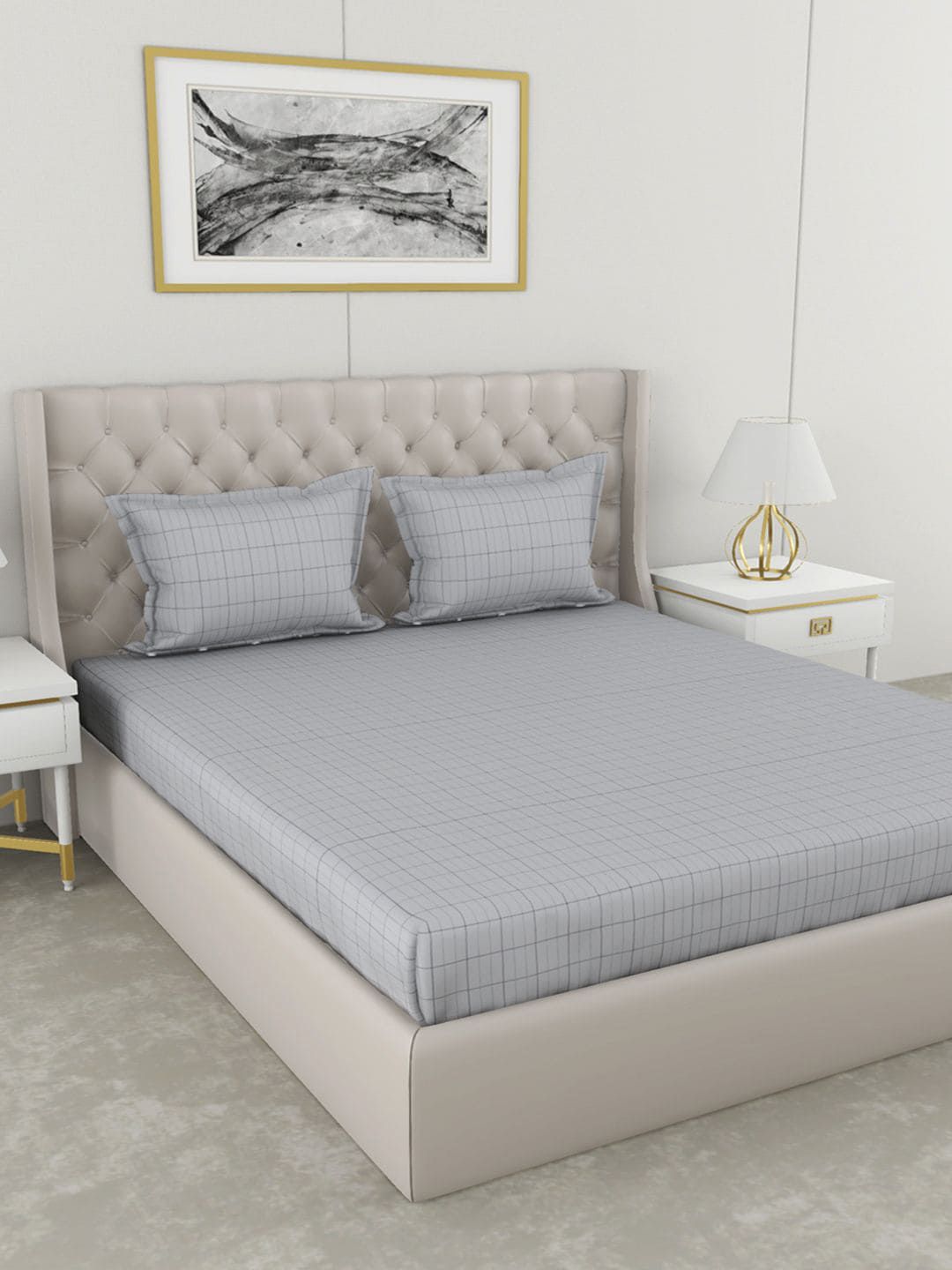 BIANCA Unisex Grey Bedsheets Price in India