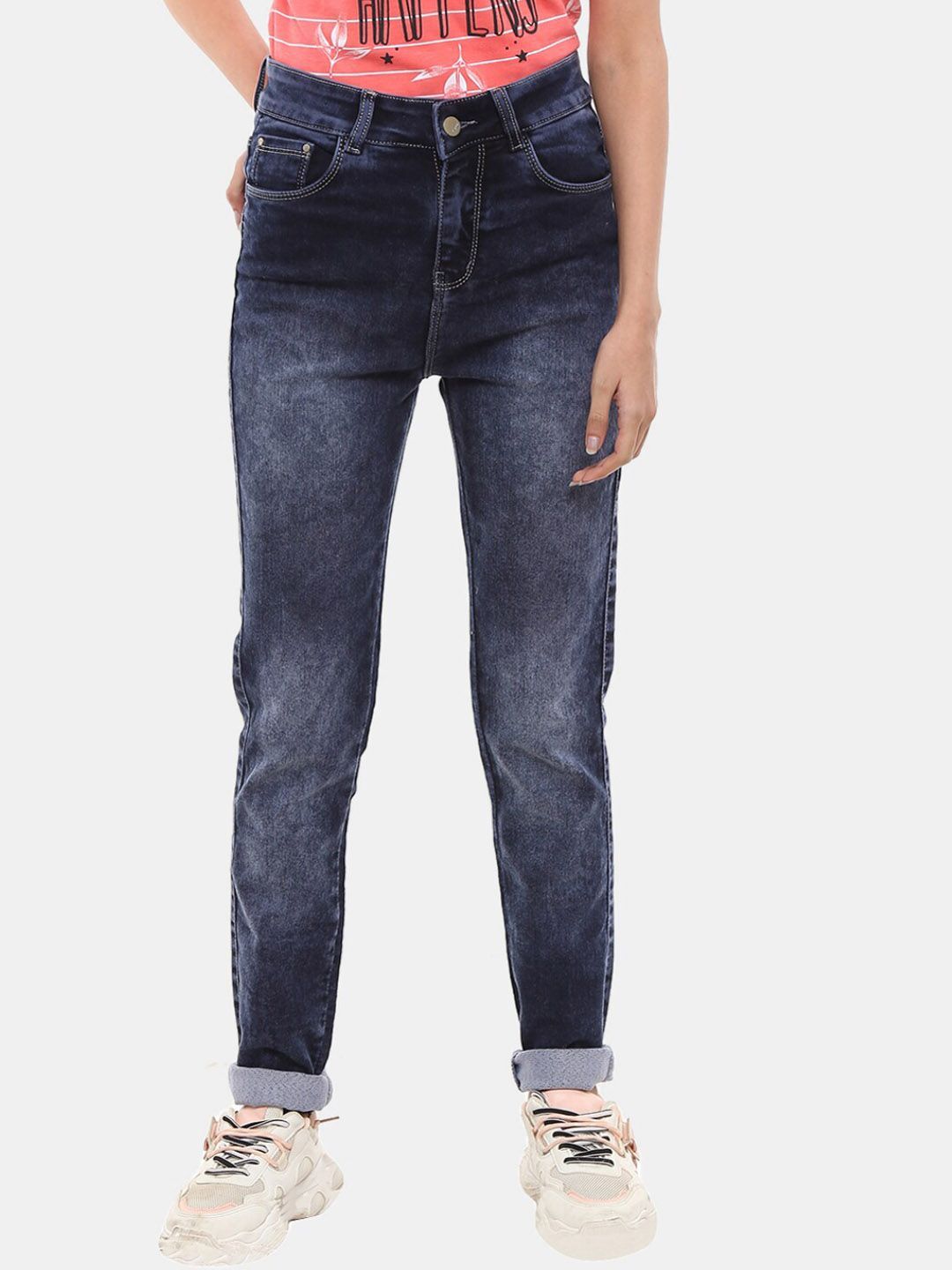 V-Mart Women Blue Heavy Fade Jeans Price in India