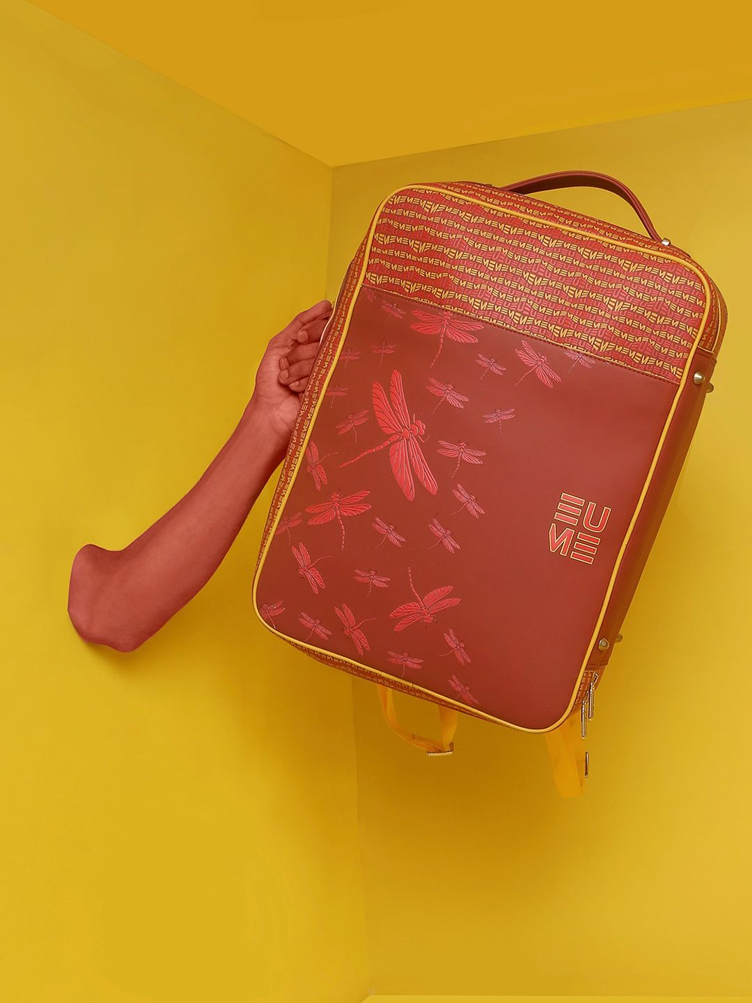 EUME Unisex Red Printed Backpack Price in India