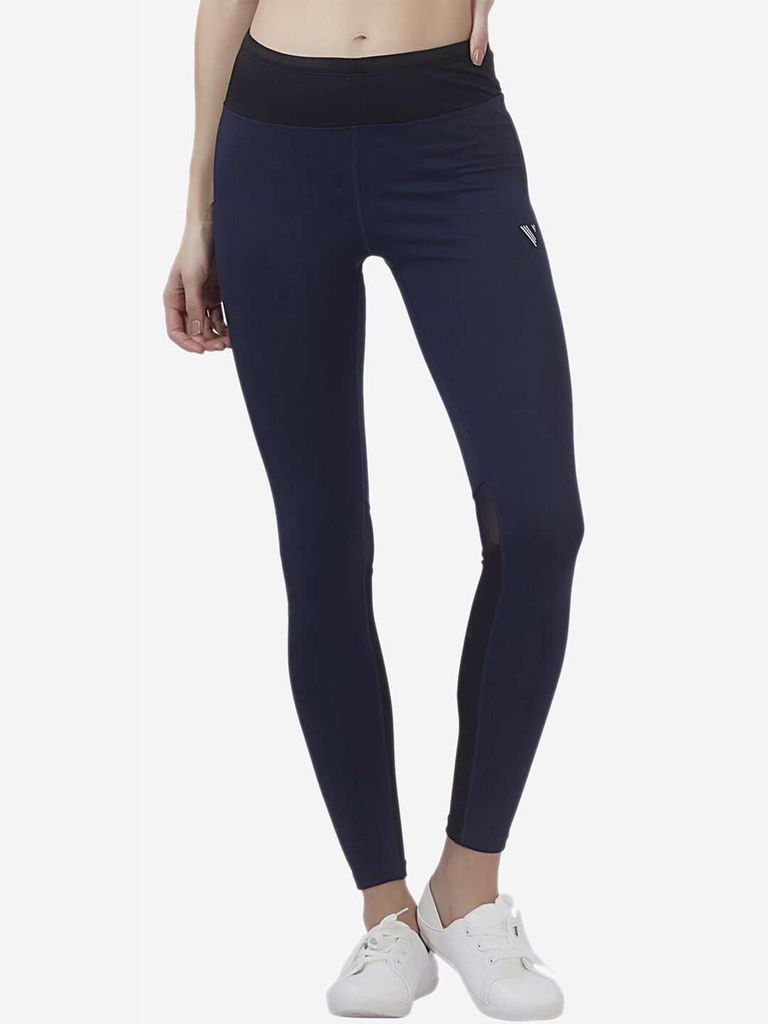 VELOZ Women Navy Blue Solid Tights Price in India