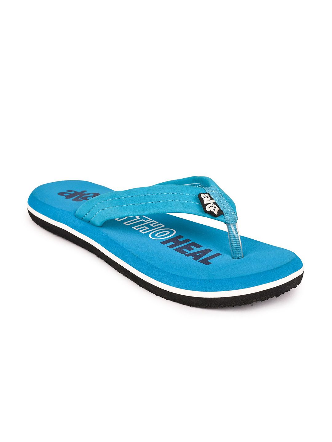 Liberty Women Blue & Black Printed Rubber Thong Flip-Flops Price in India