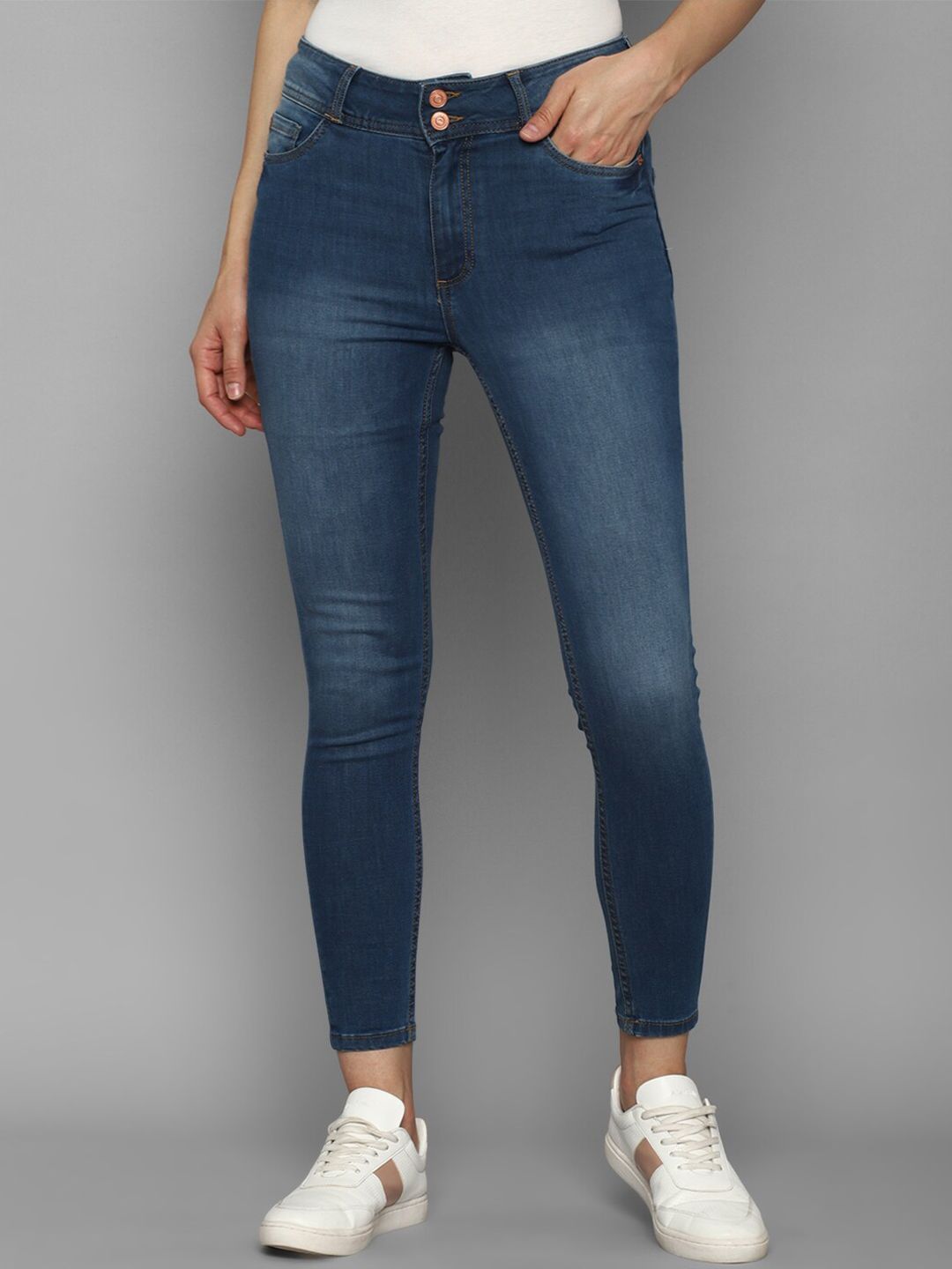 Allen Solly Woman Women Blue Slim Fit Light Fade Jeans Price in India