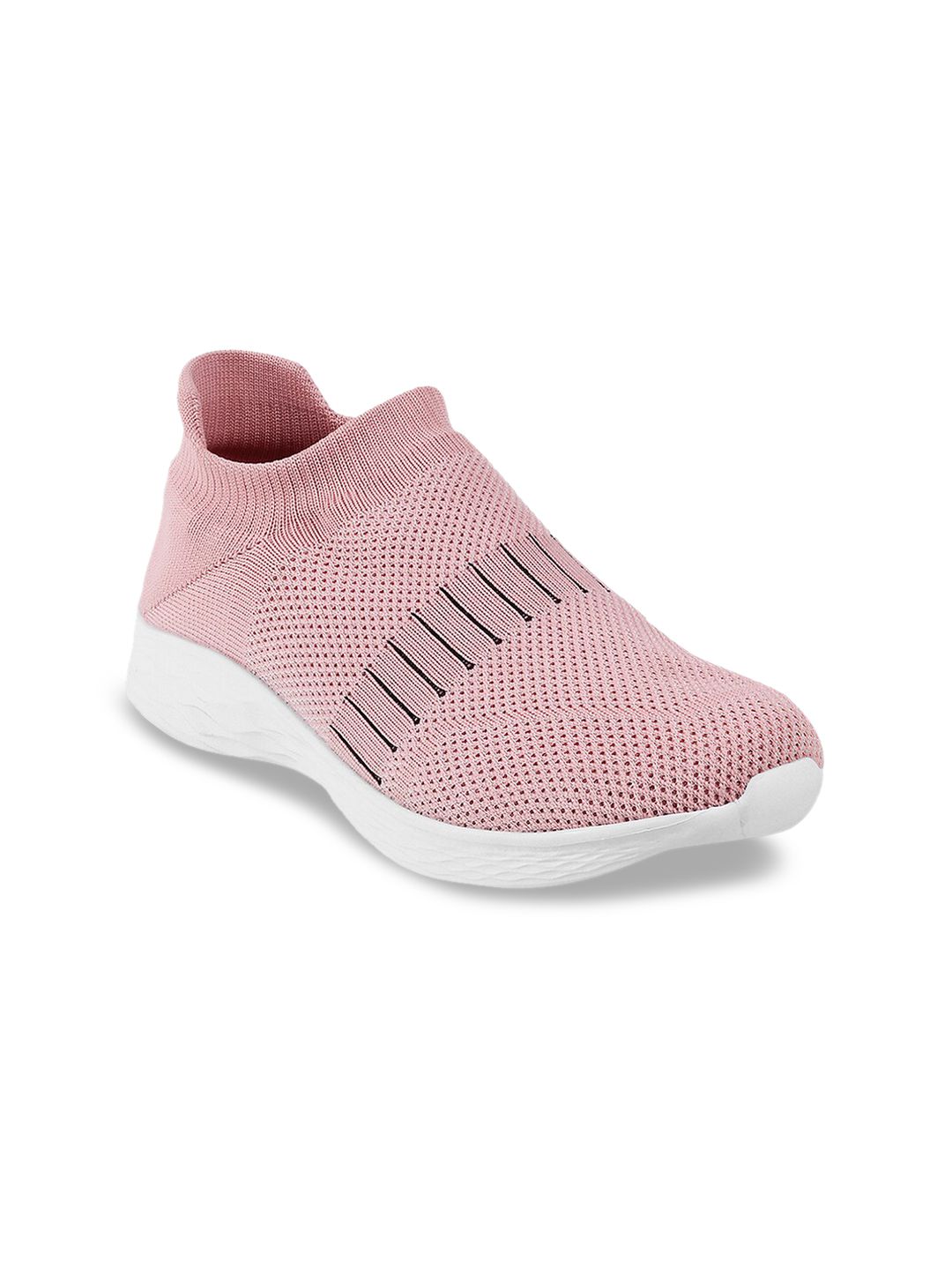 ACTIV Women Peach-Coloured Woven Design Slip-On Sneakers Price in India