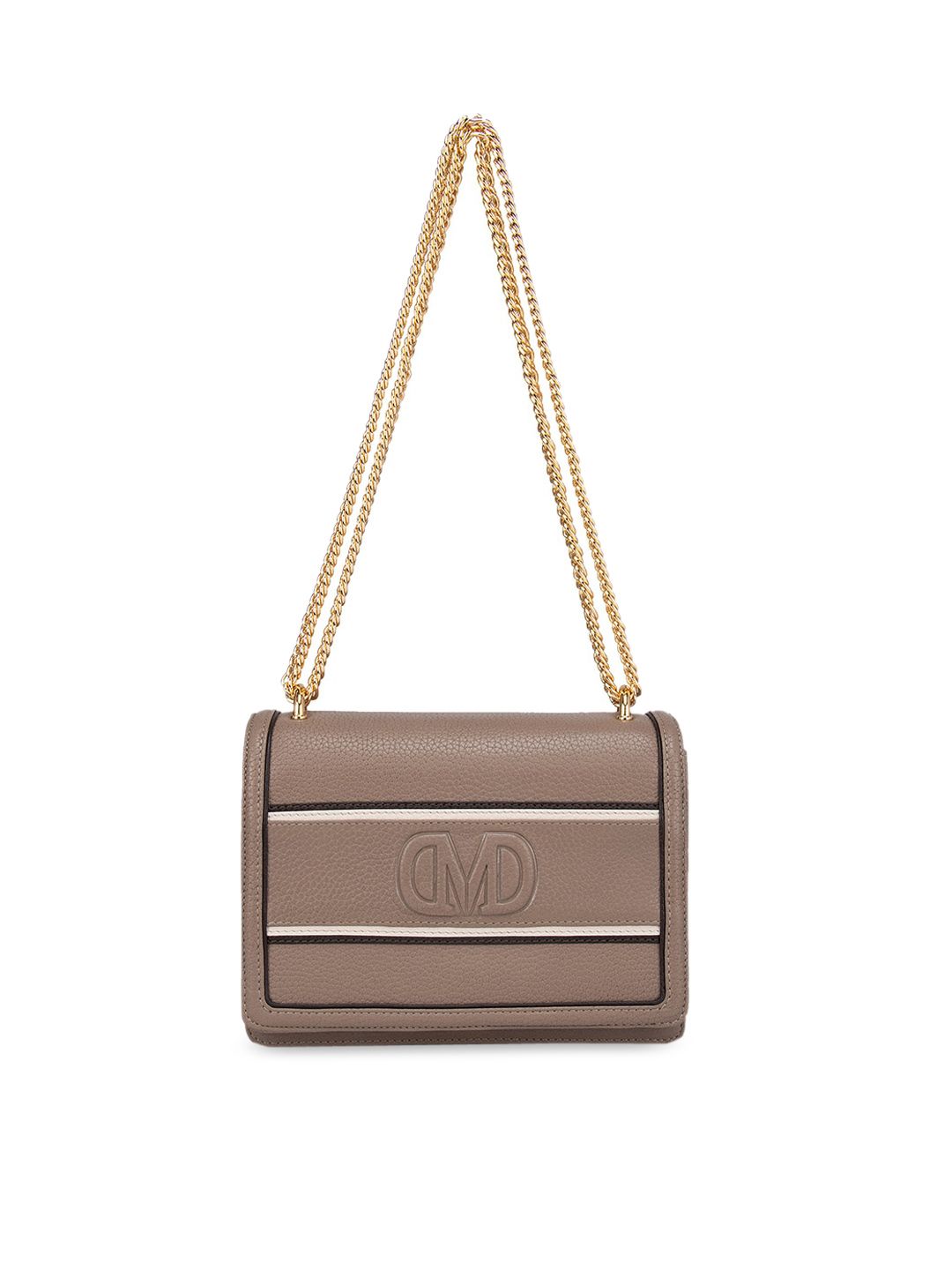 Da Milano Brown Leather Structured Sling Bag with Tasselled Price in India