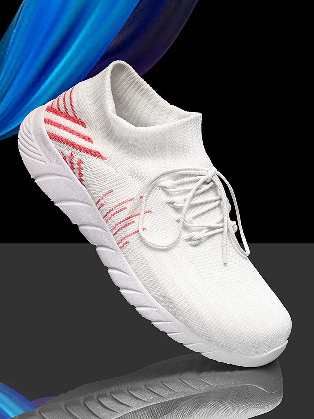 FASHION FASTER Women White Textile Running Non-Marking Shoes Price in India
