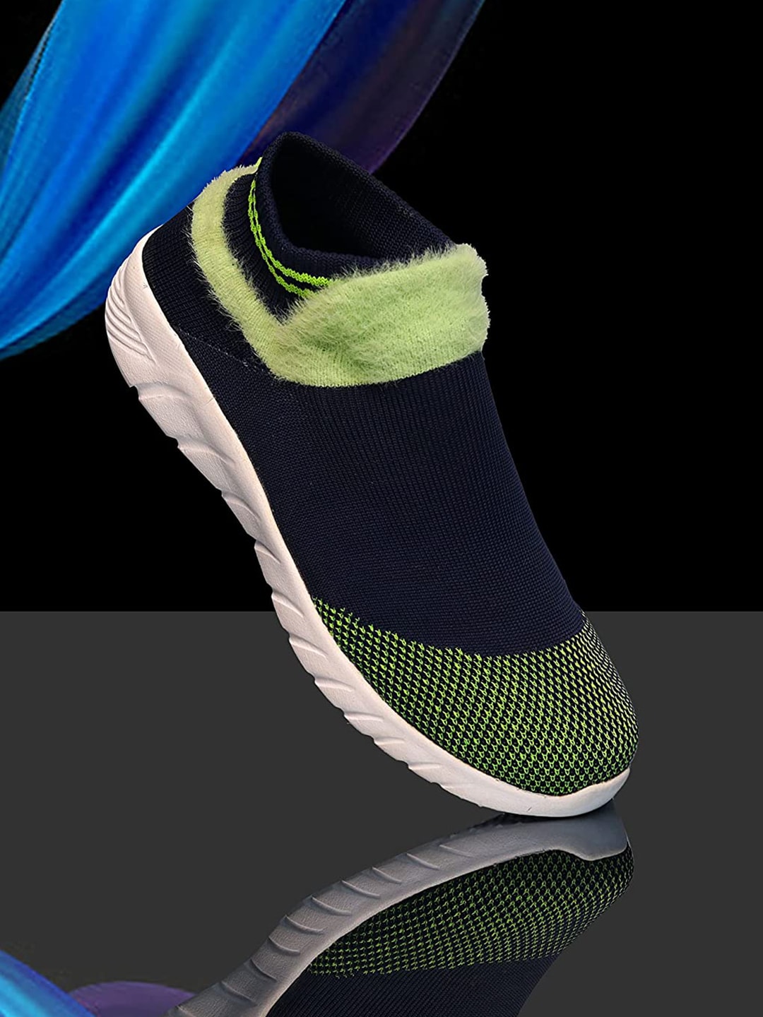FASHION FASTER Women Green Textile Running Non-Marking Shoes Price in India