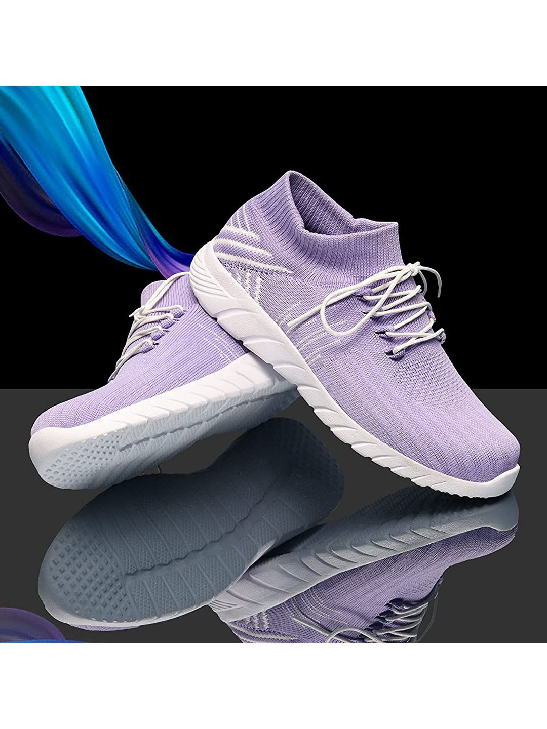 FASHION FASTER Women Purple Textile Running Non-Marking Shoes Price in India