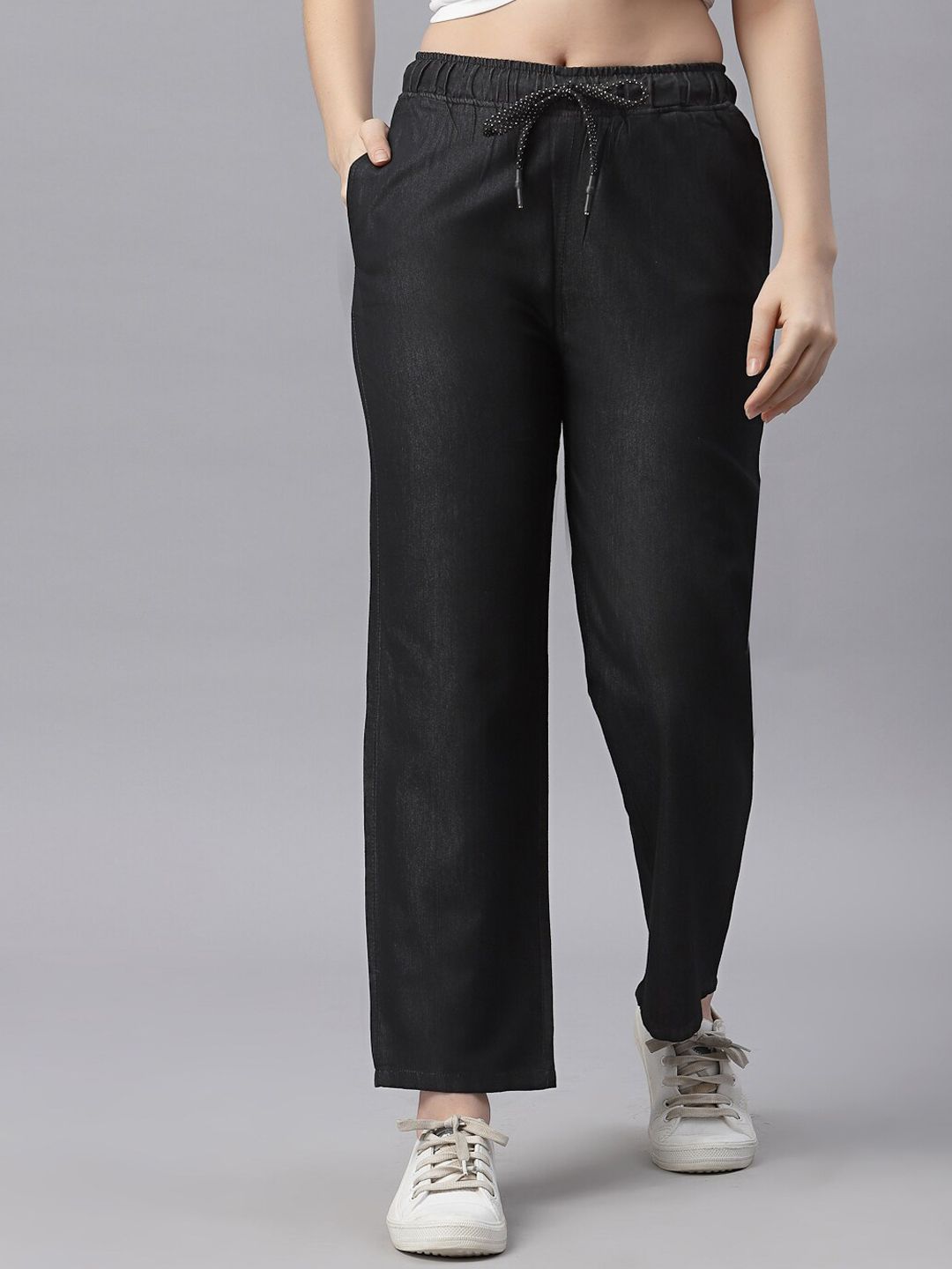 KASSUALLY Women Black Jeans Price in India