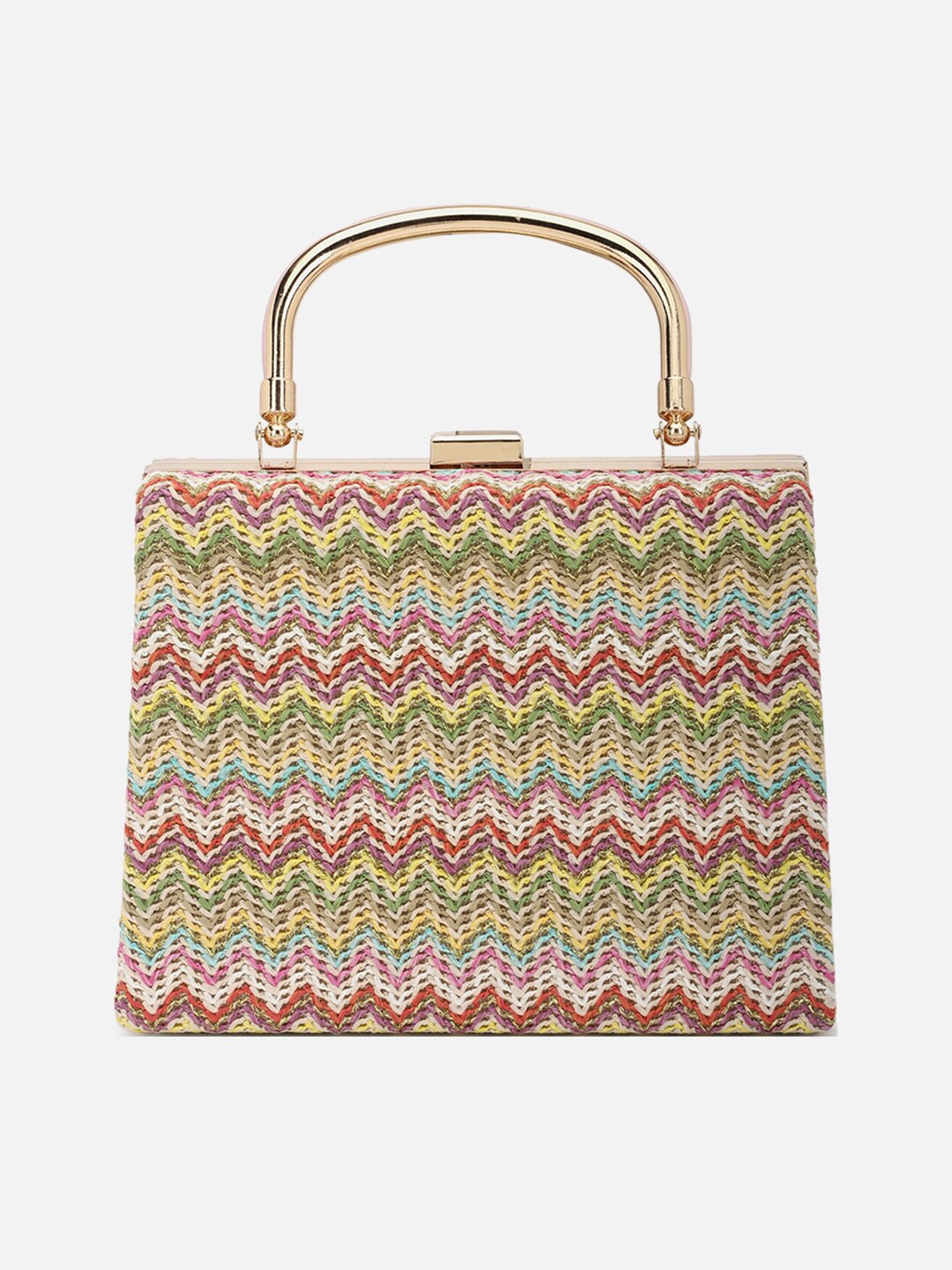 FOREVER 21 Multicoloured Textured PU Oversized Structured Handheld Bag Price in India