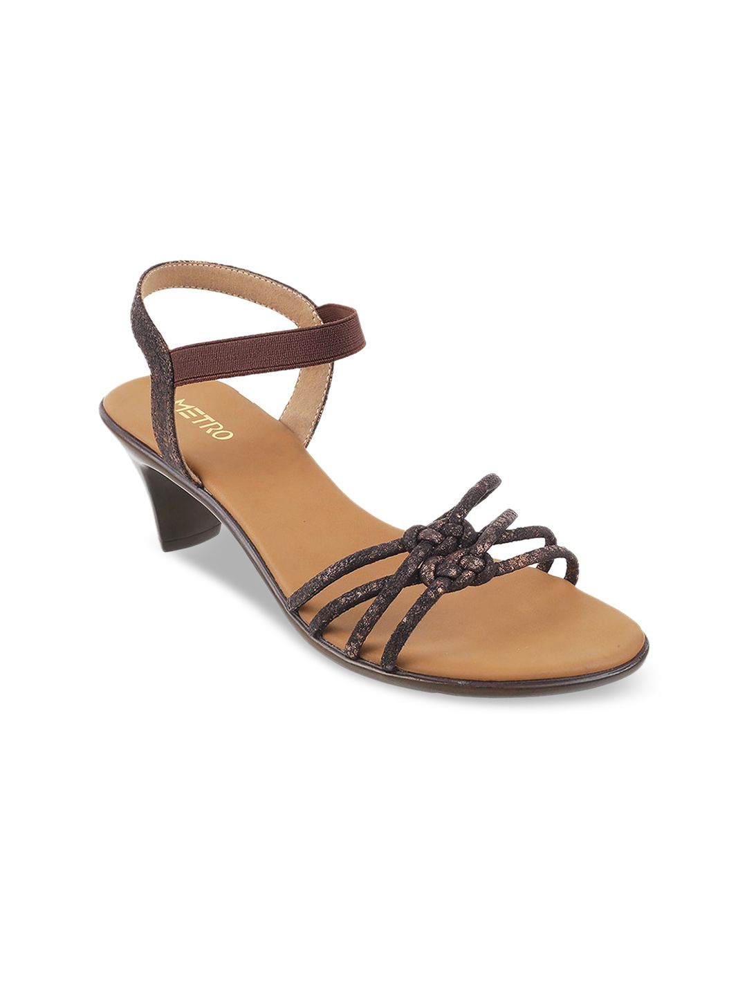 Metro Brown Kitten Pumps with Bows Price in India