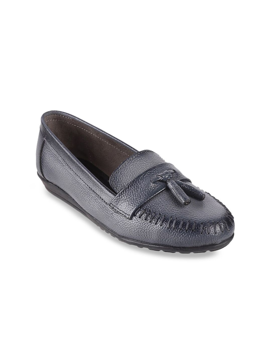 Metro Women Grey Ballerinas with Tassels Flats