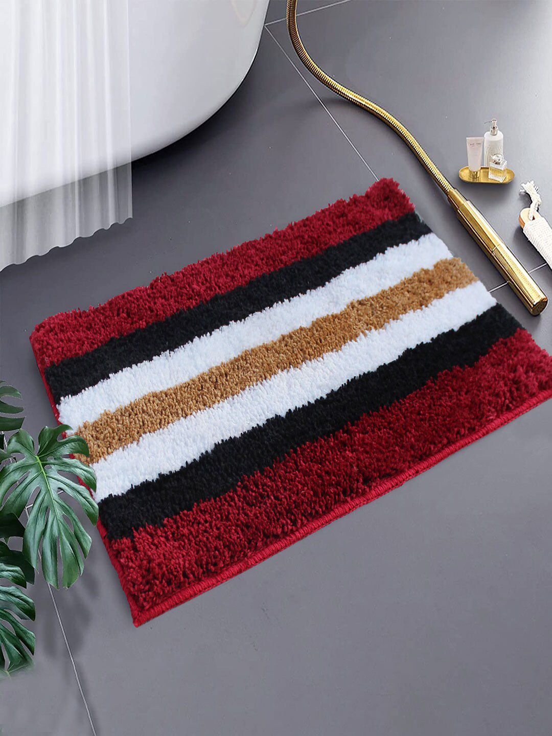 LUXEHOME INTERNATIONAL Maroon & White Turkey Doormat Price in India