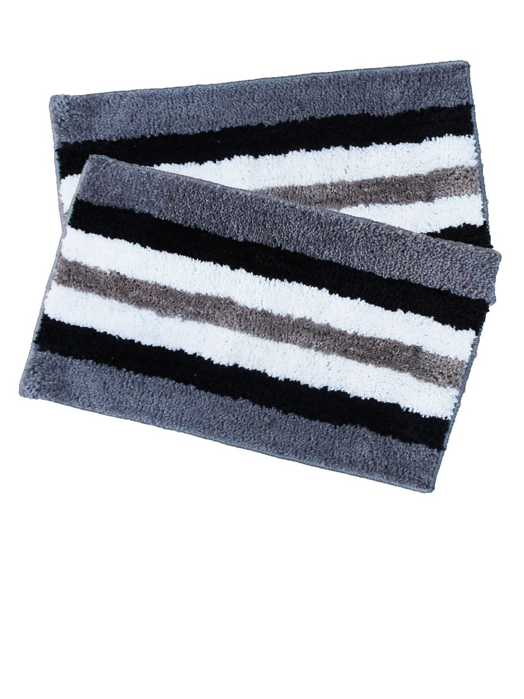 LUXEHOME INTERNATIONAL Pack of 2 Grey Striped Anti-Skid Doormats Price in India