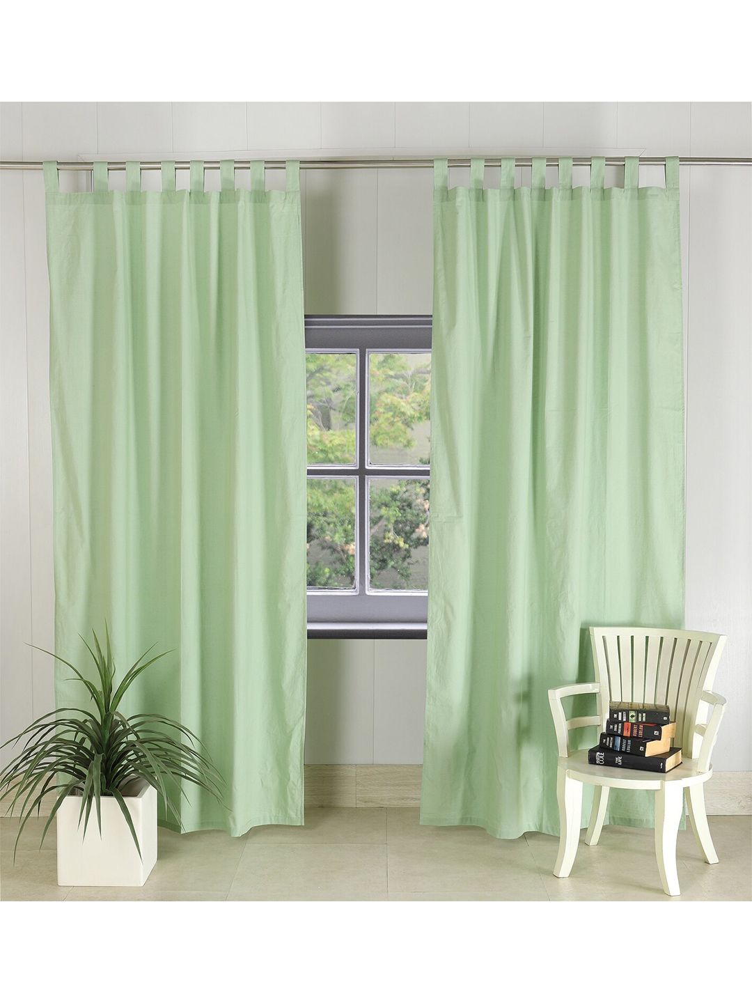 HANDICRAFT PALACE Green Set of 2 Black Out Door Curtain Price in India