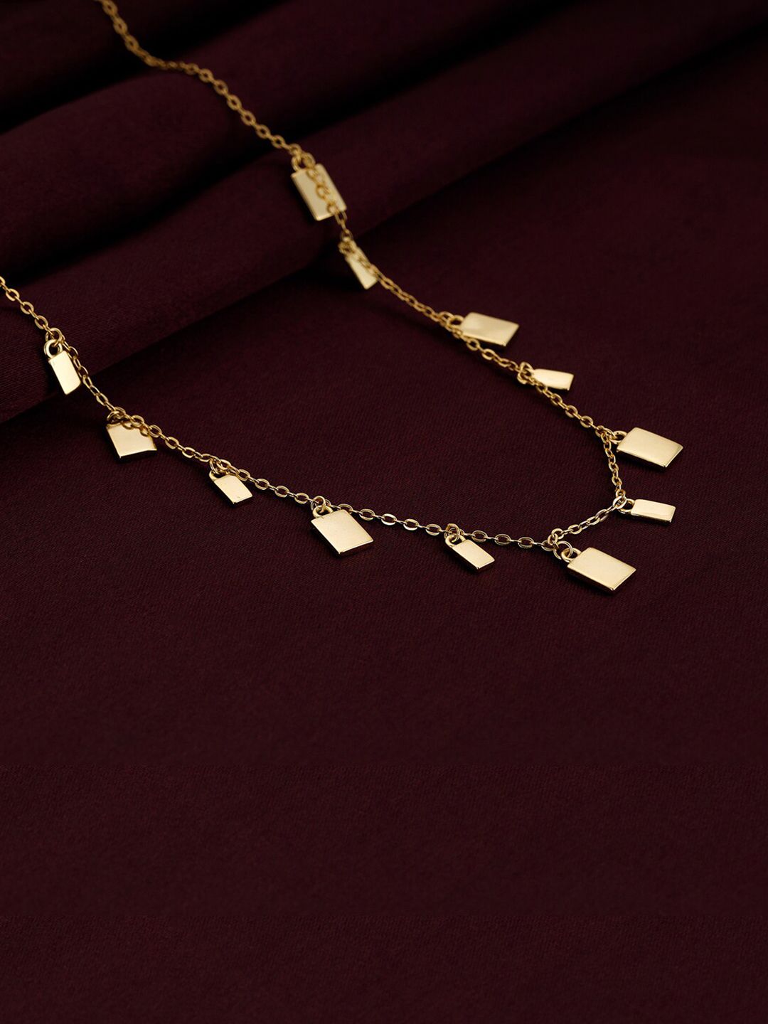 GIVA Gold-Toned Sterling Silver Gold-Plated Necklace Price in India