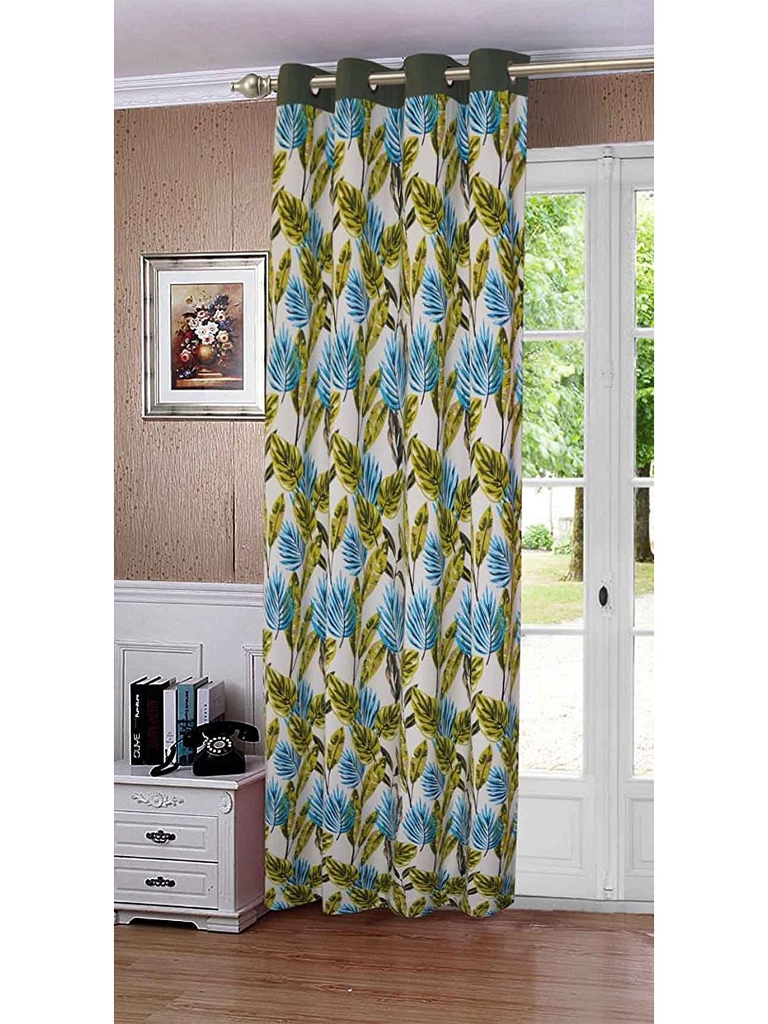 Lushomes Green & Blue Floral Door Curtain Price in India