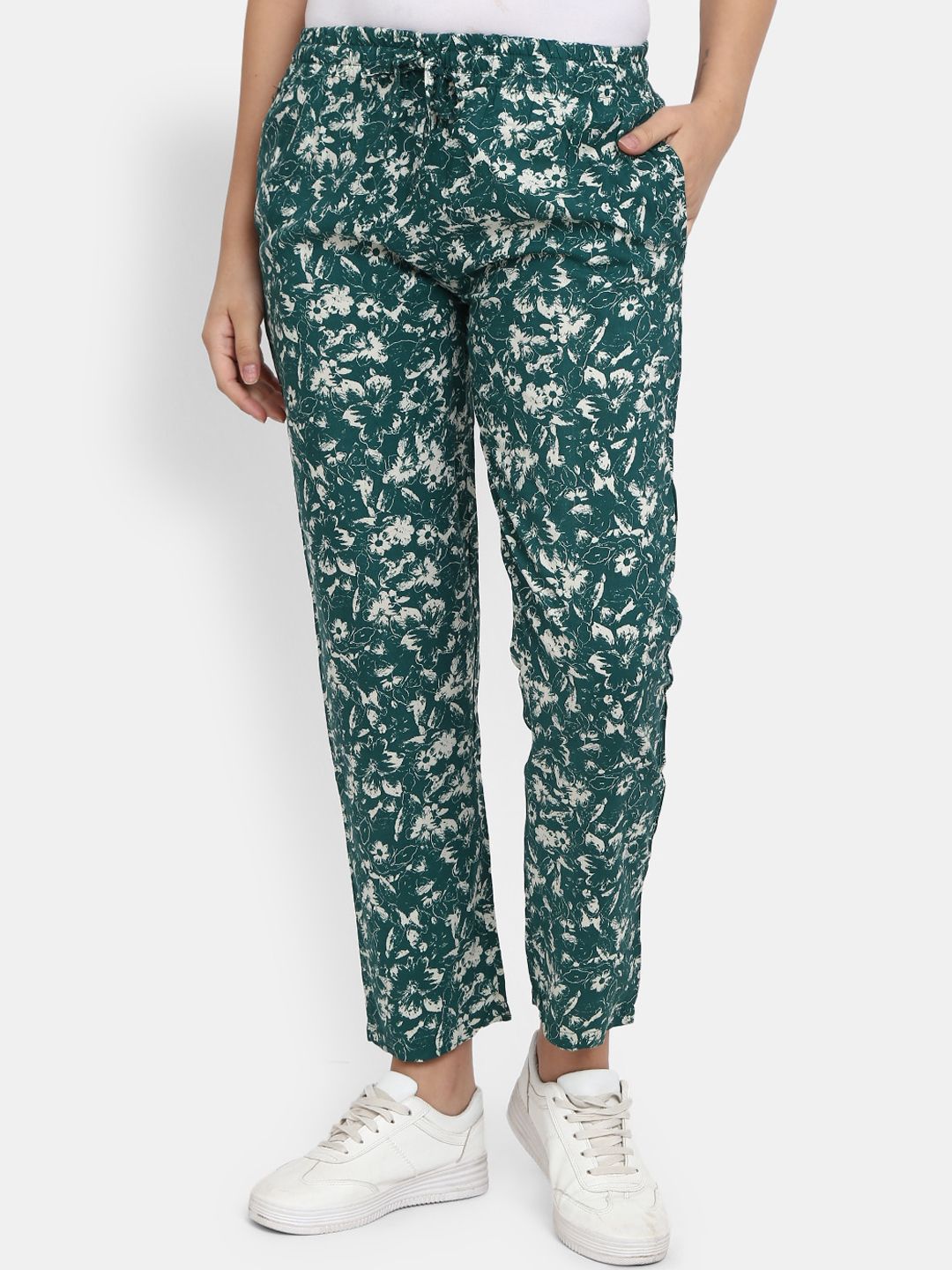 V-Mart Green Printed Lounge Pants Price in India