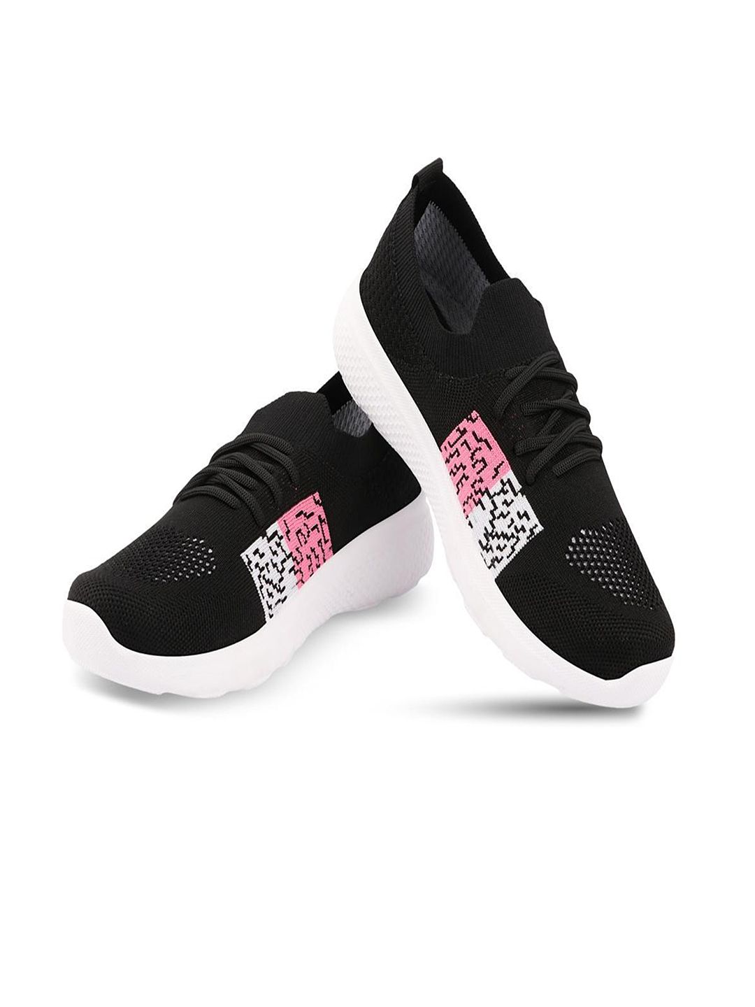 BEONZA Women Black Mesh Running Non-Marking Shoes Price in India