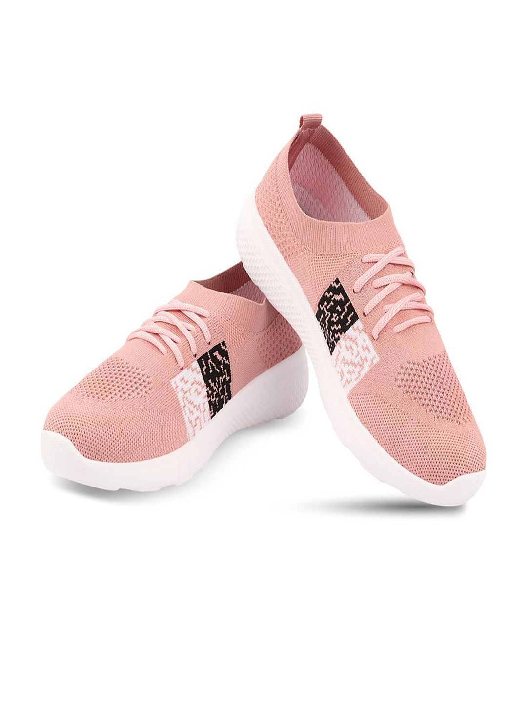 BEONZA Women Pink Mesh High-Top Running Non-Marking Shoes Price in India