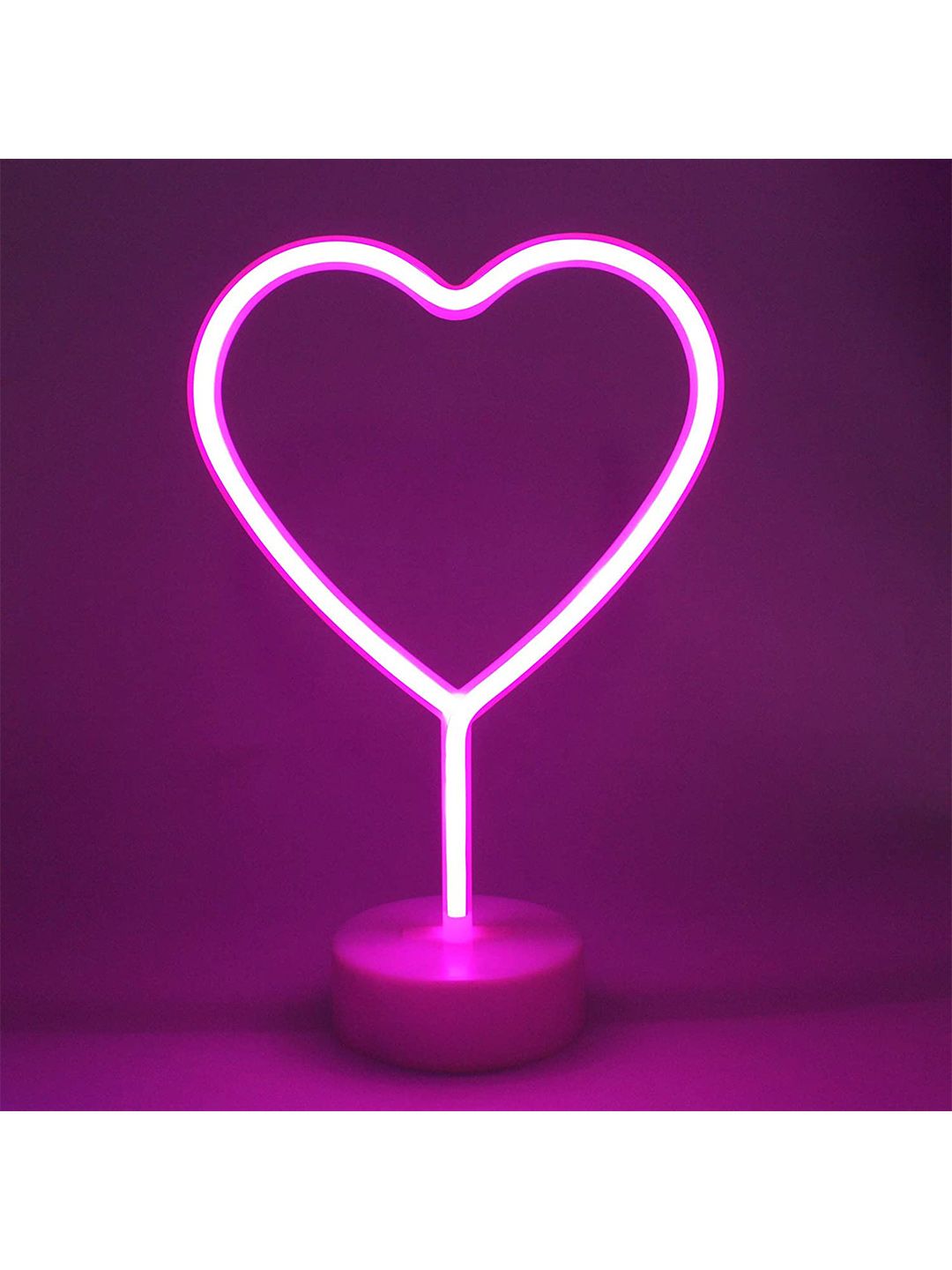 XERGY  Pink & White Heart Shape Neon Table Lamp Price in India