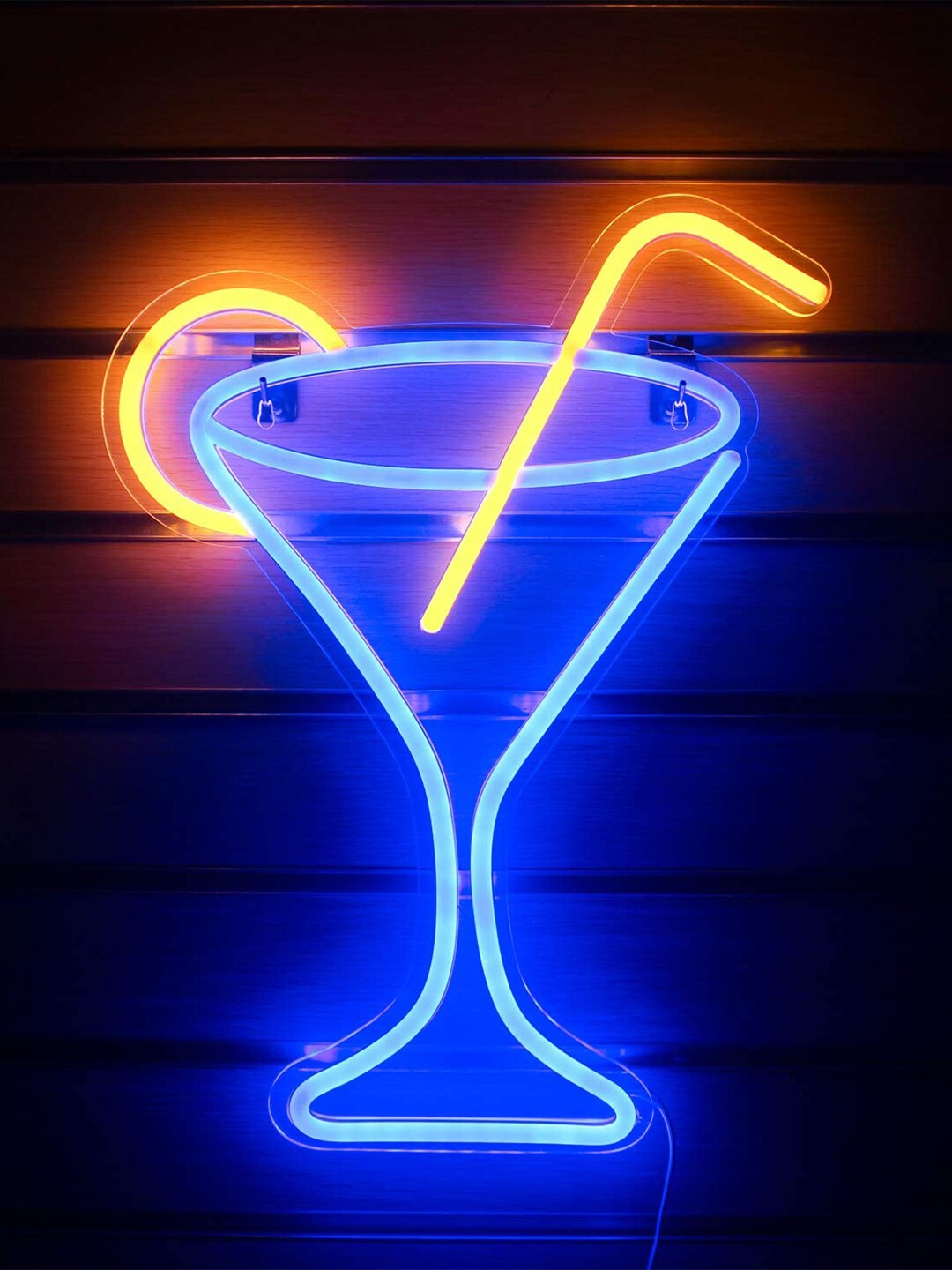 XERGY Neon Blue Cocktail Glass USB Operated LED Night Light Price in India