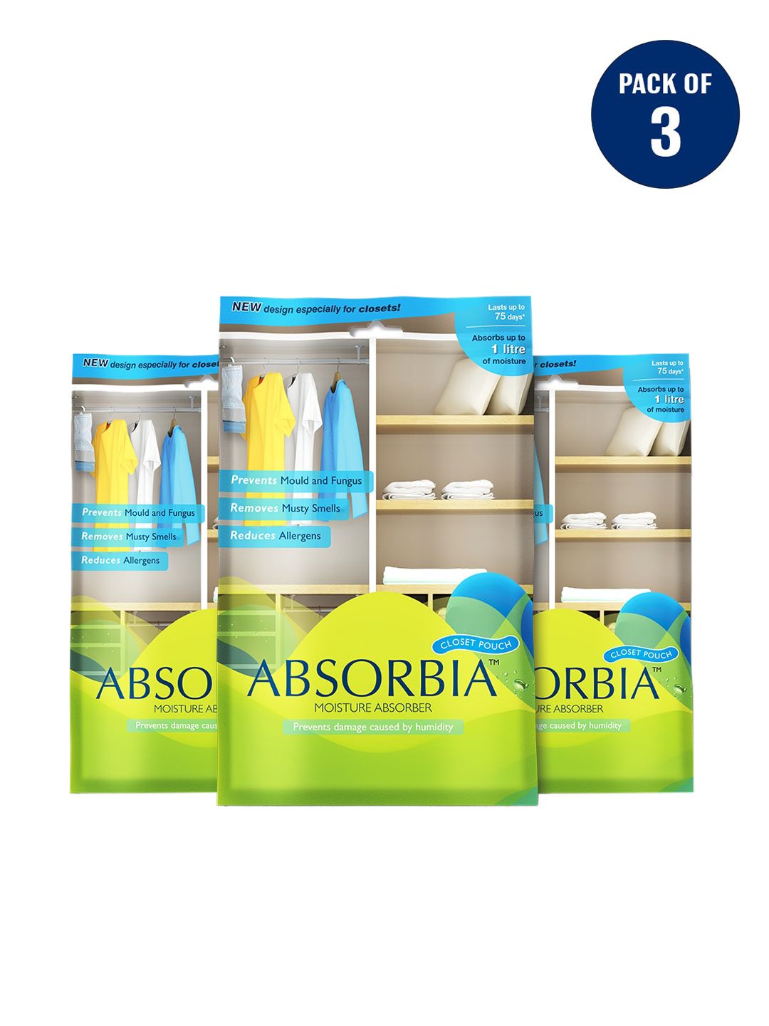 Absorbia Set of 3 White Moisture Absorber Hanging Price in India
