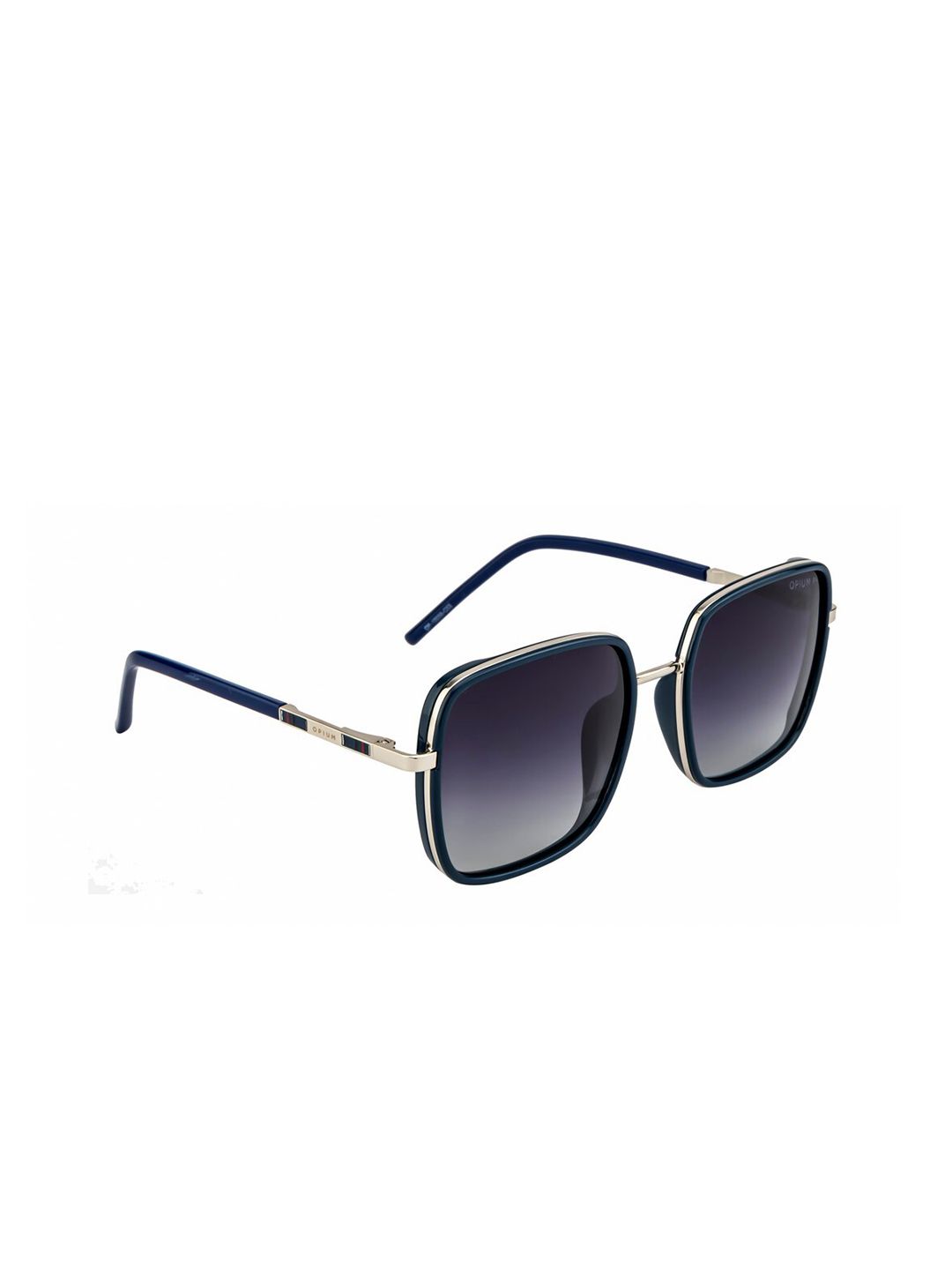 OPIUM Women Purple Lens & Silver-Toned Square Sunglasses with Polarised and UV Protected Lens Price in India