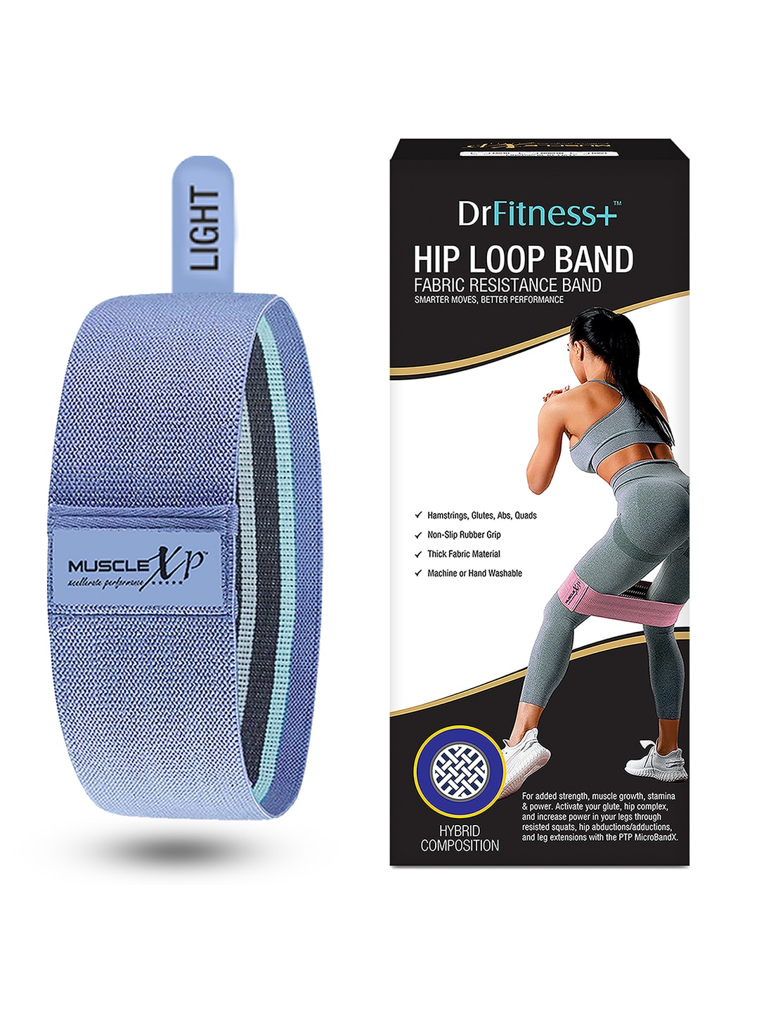 MUSCLEXP Blue Fabric Resistance Band Price in India