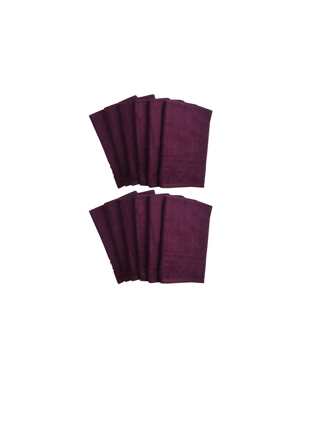 Lushomes Purple Pack of 12 Cotton 450GSM Hand Towels Price in India