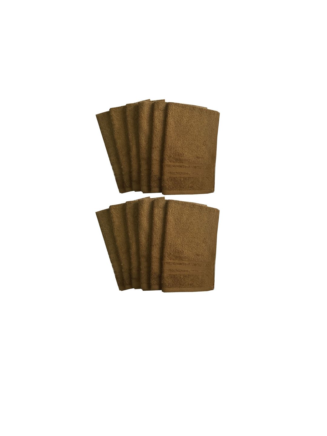Lushomes Set of 12 Brown 450 GSM Hand Towel Price in India