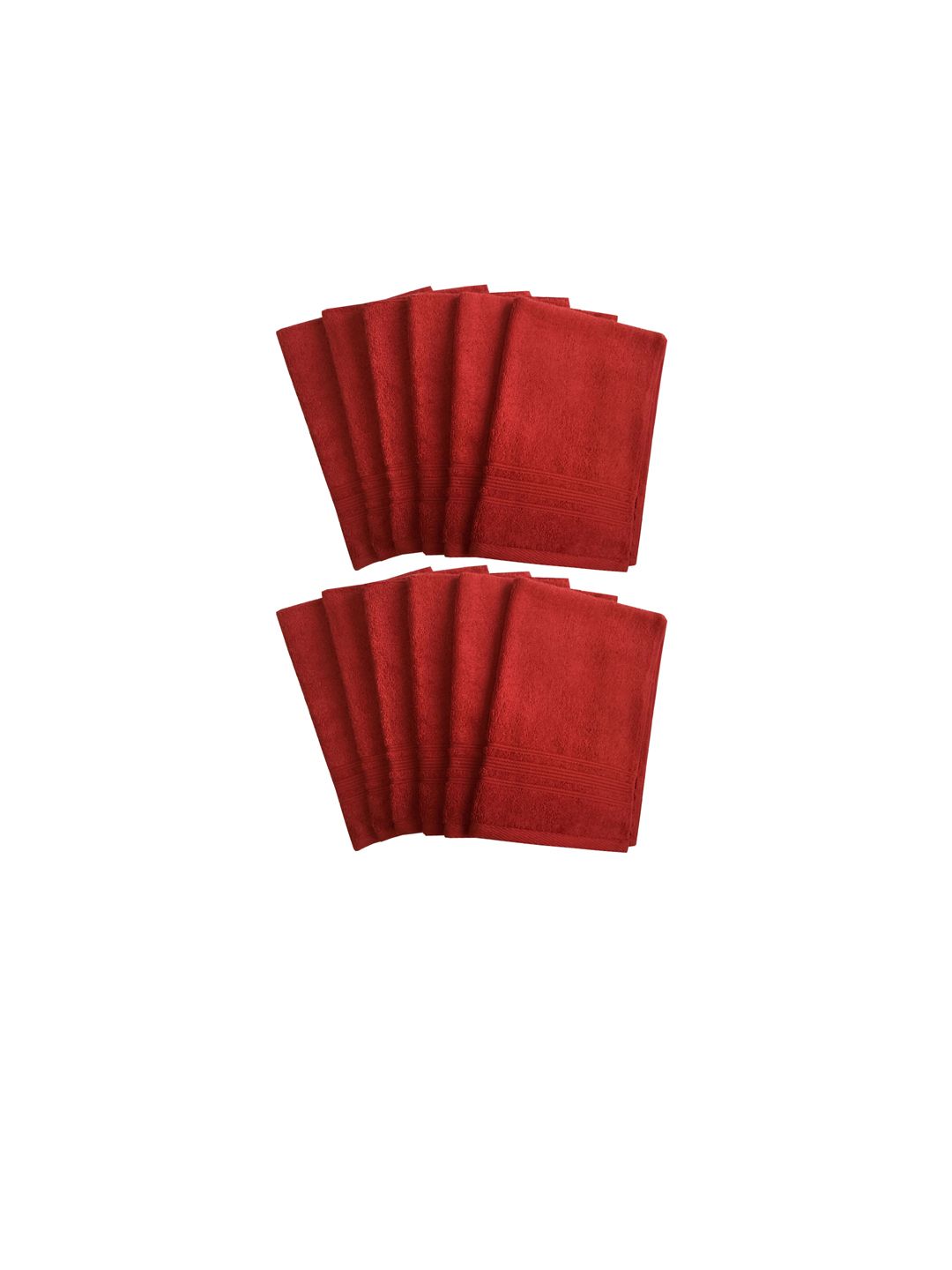 Lushomes Pack Of 12 Red 450 GSM Super Soft & Fluffy Hand Towel Price in India