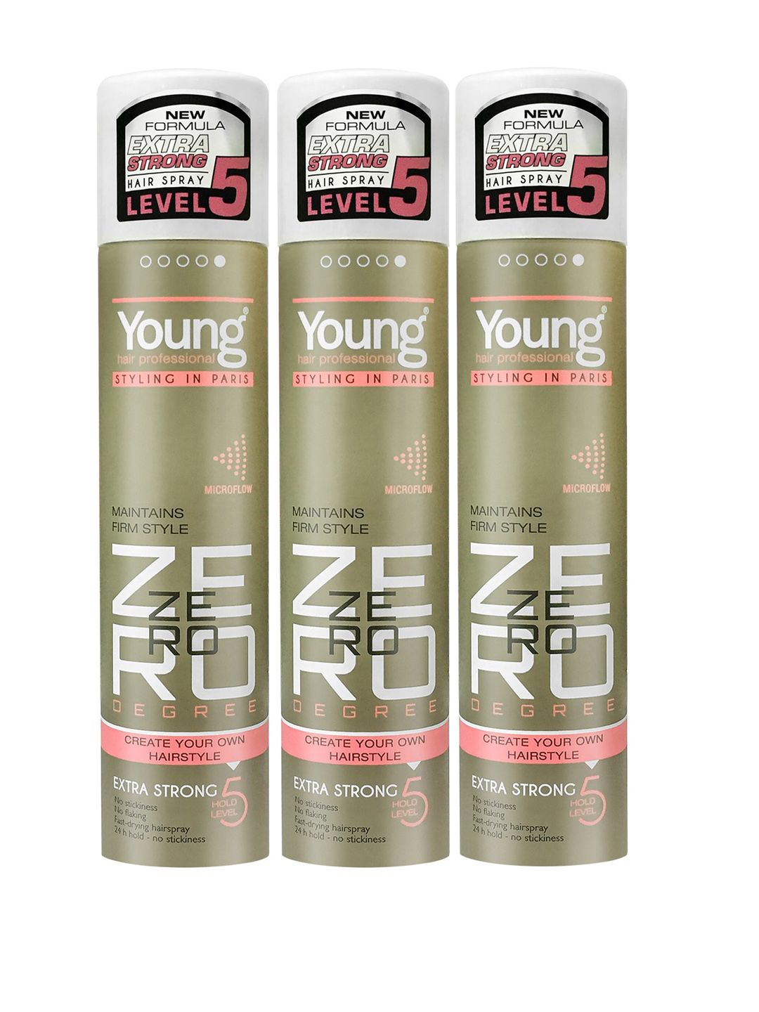 Young Set Of 3 Hair Profressional Ultra Hold Hairspray Price in India