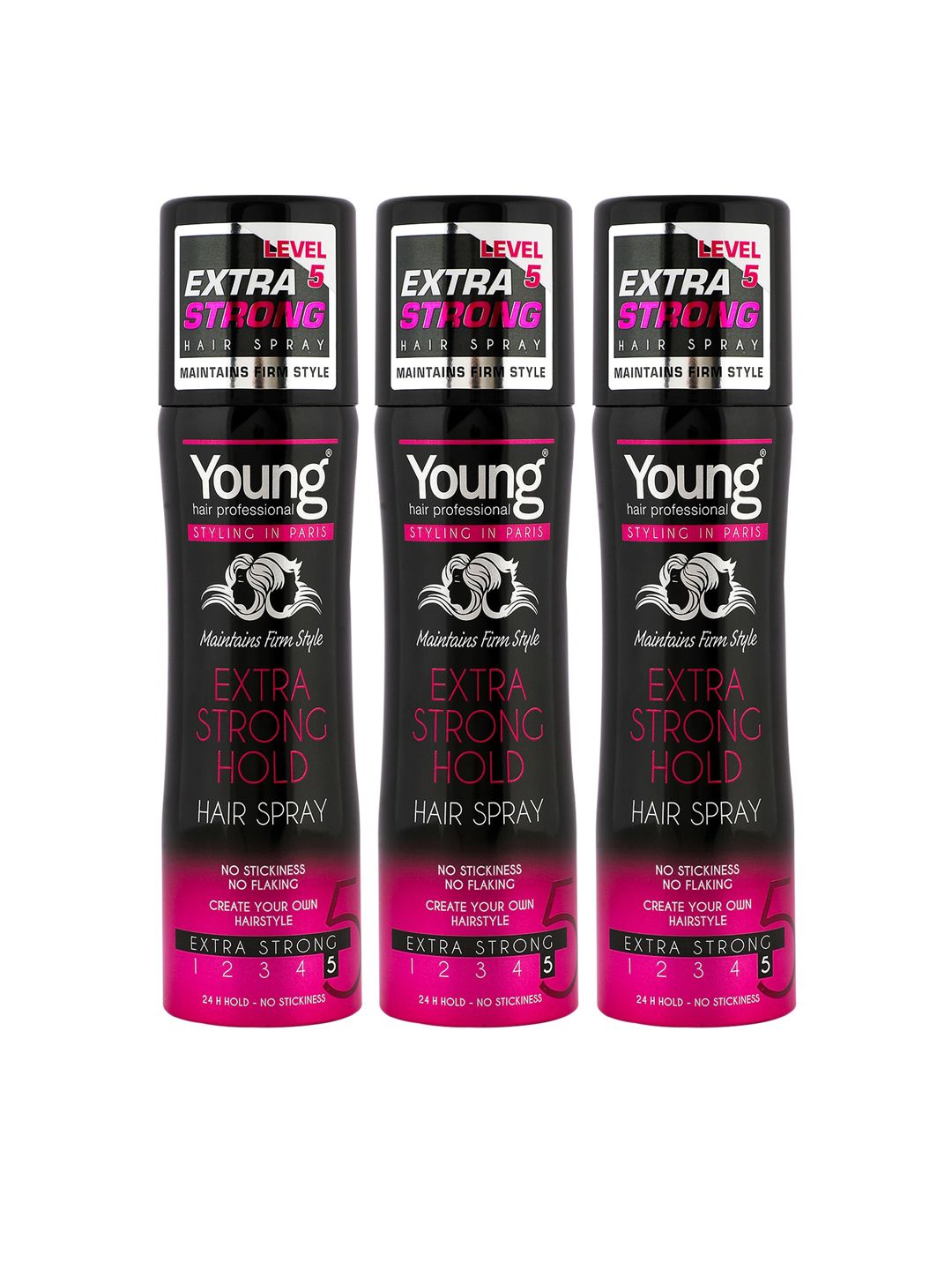 Young Set Of 3 Hair Profressional Ultra Hold Hairspray Price in India