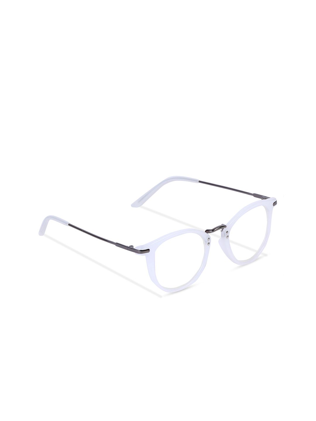 Freddy Unisex Clear Lens & White Round Sunglasses with UV Protected Lens Price in India