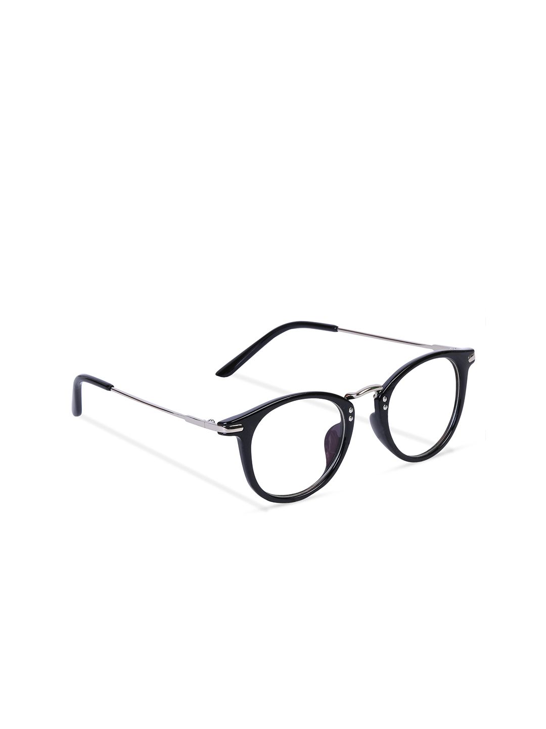 Freddy Unisex Clear Lens & Black Round Sunglasses with UV Protected Lens Price in India