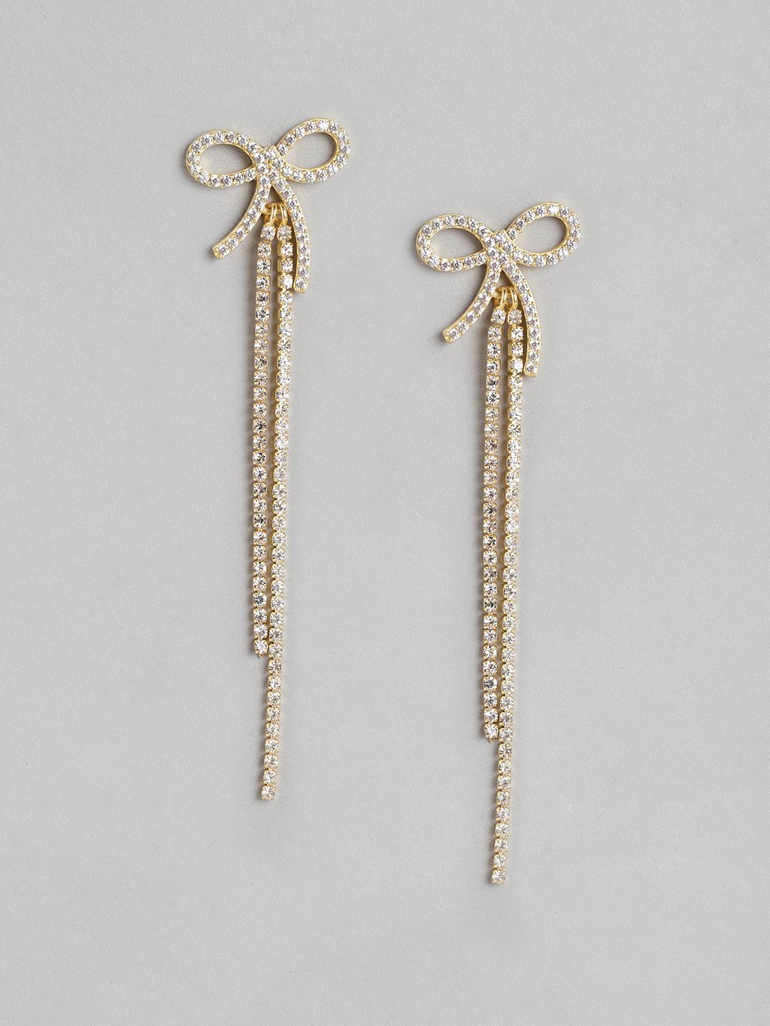 Carlton London Gold-Toned Contemporary Drop Earrings Price in India