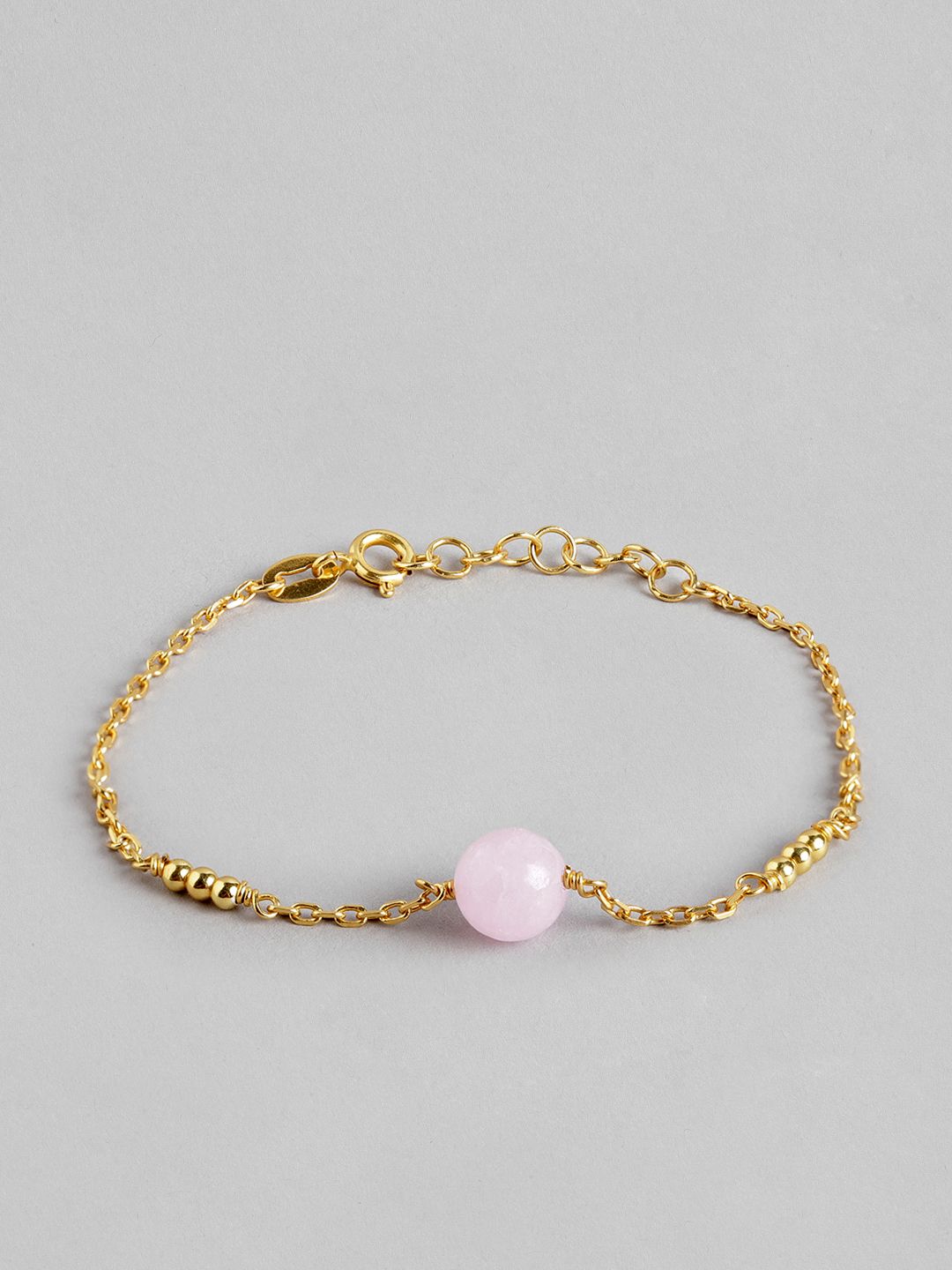 Carlton London Gold-Plated Pink Opal Studded Handcrafted Bracelet Price in India