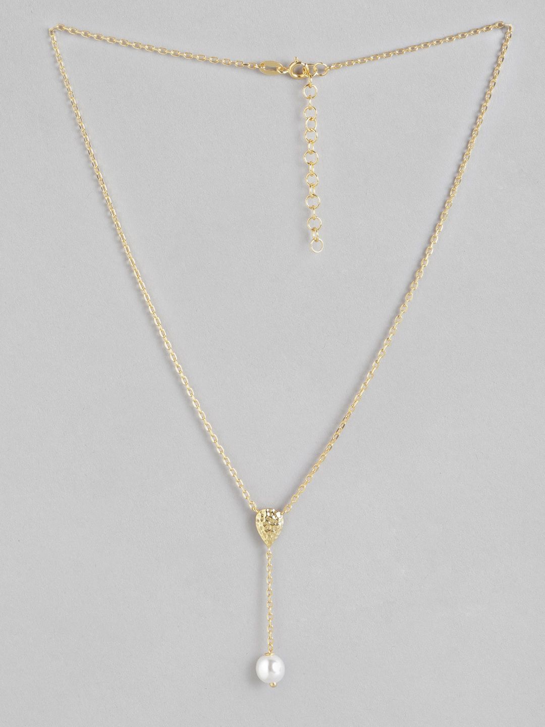Carlton London Gold-Plated White Pearl Handcrafted Chain Price in India