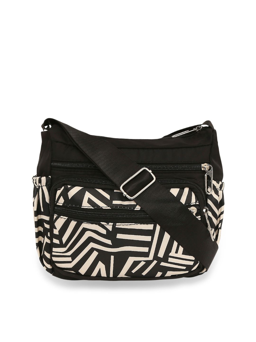 SATCHEL Multicoloured Geometric Printed Structured Sling Bag with Quilted Price in India