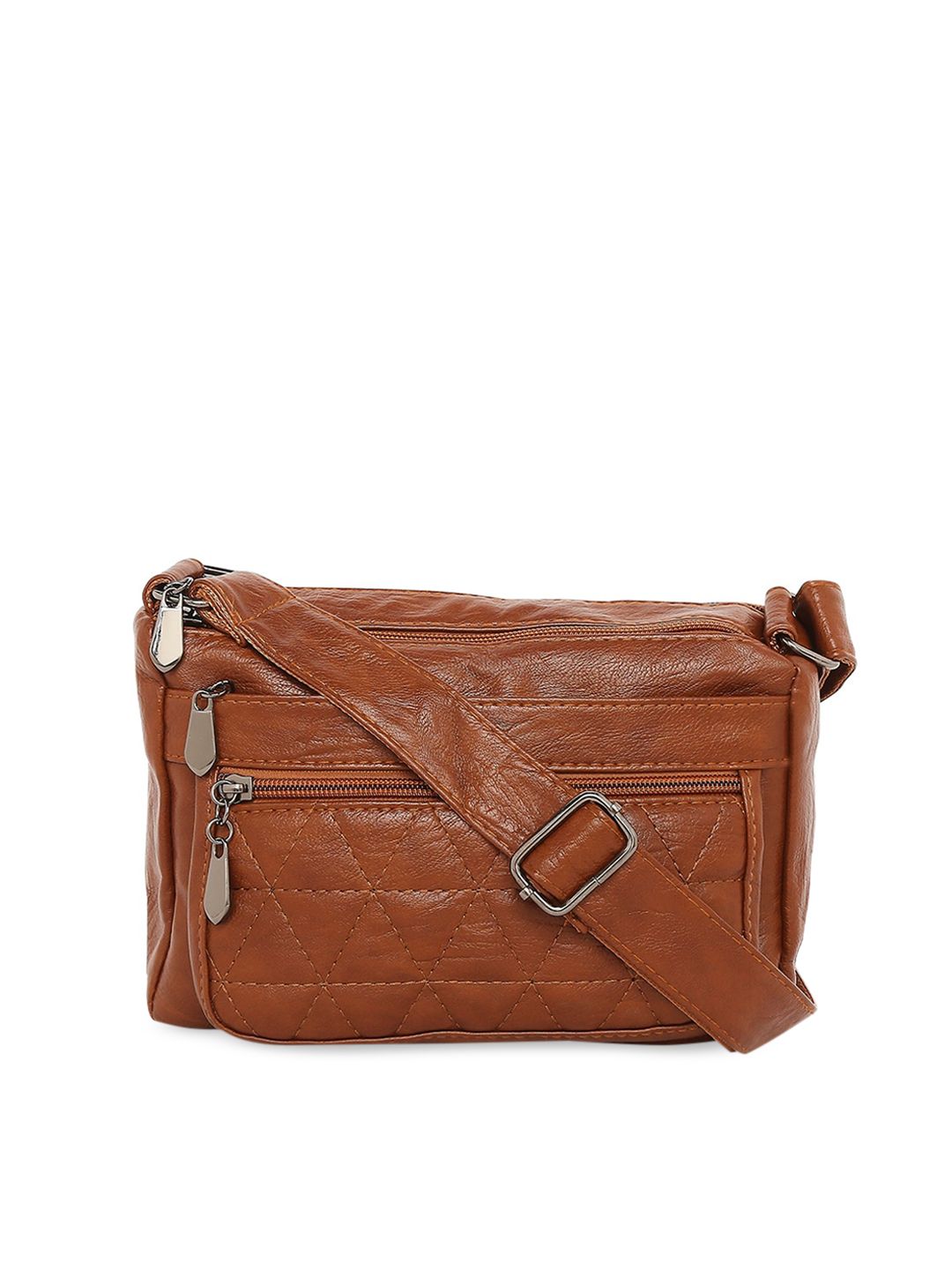 SATCHEL Brown PU Structured Sling Bag with Quilted Price in India